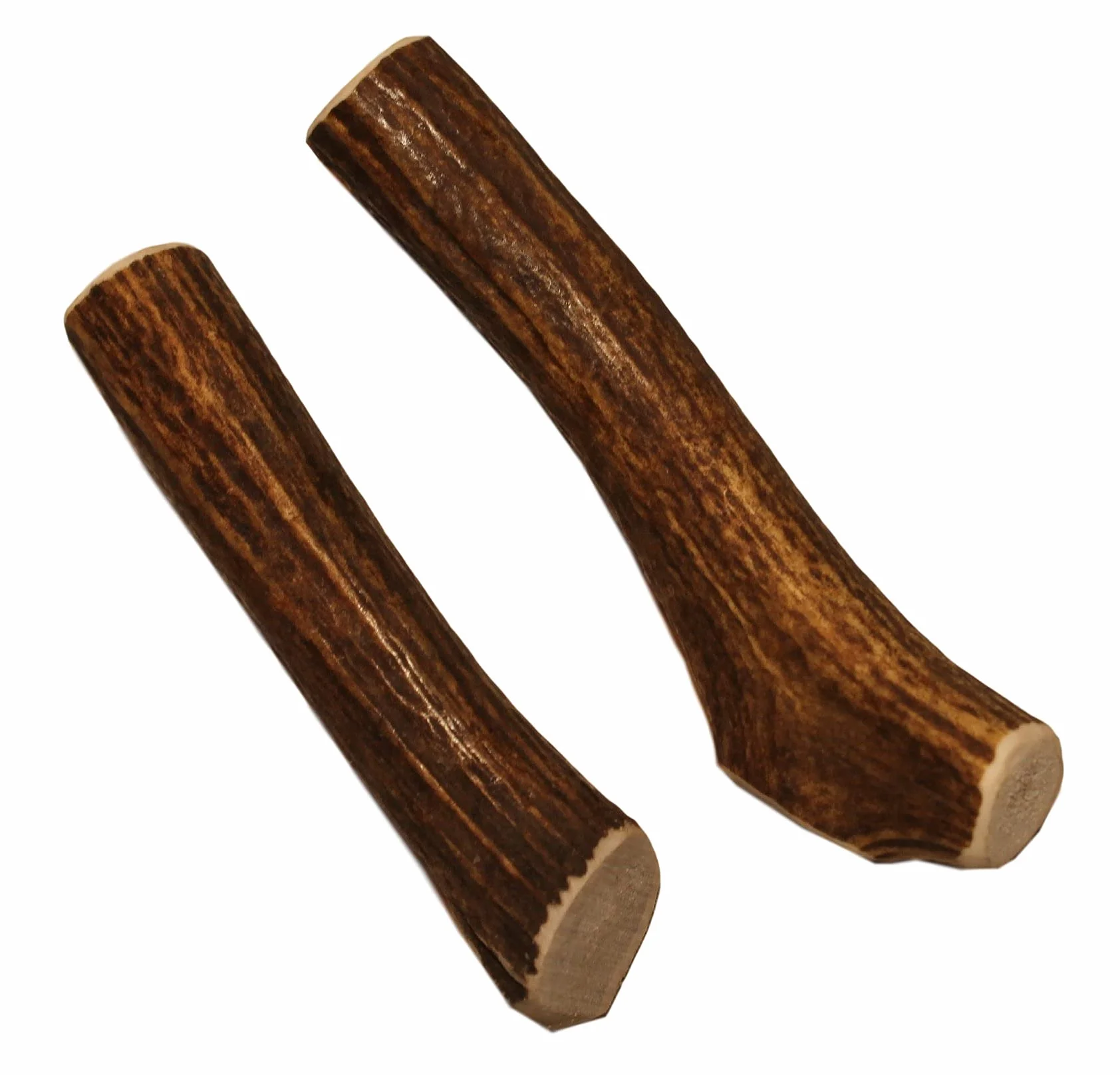 Elkhorn Premium Chews - Medio entero (para perros y cachorros de 20 a 40 libras) Alce de cuernos de alta calidad – Paquete doble (2 piezas) – Juguete masticable natural de larga duración procedente de