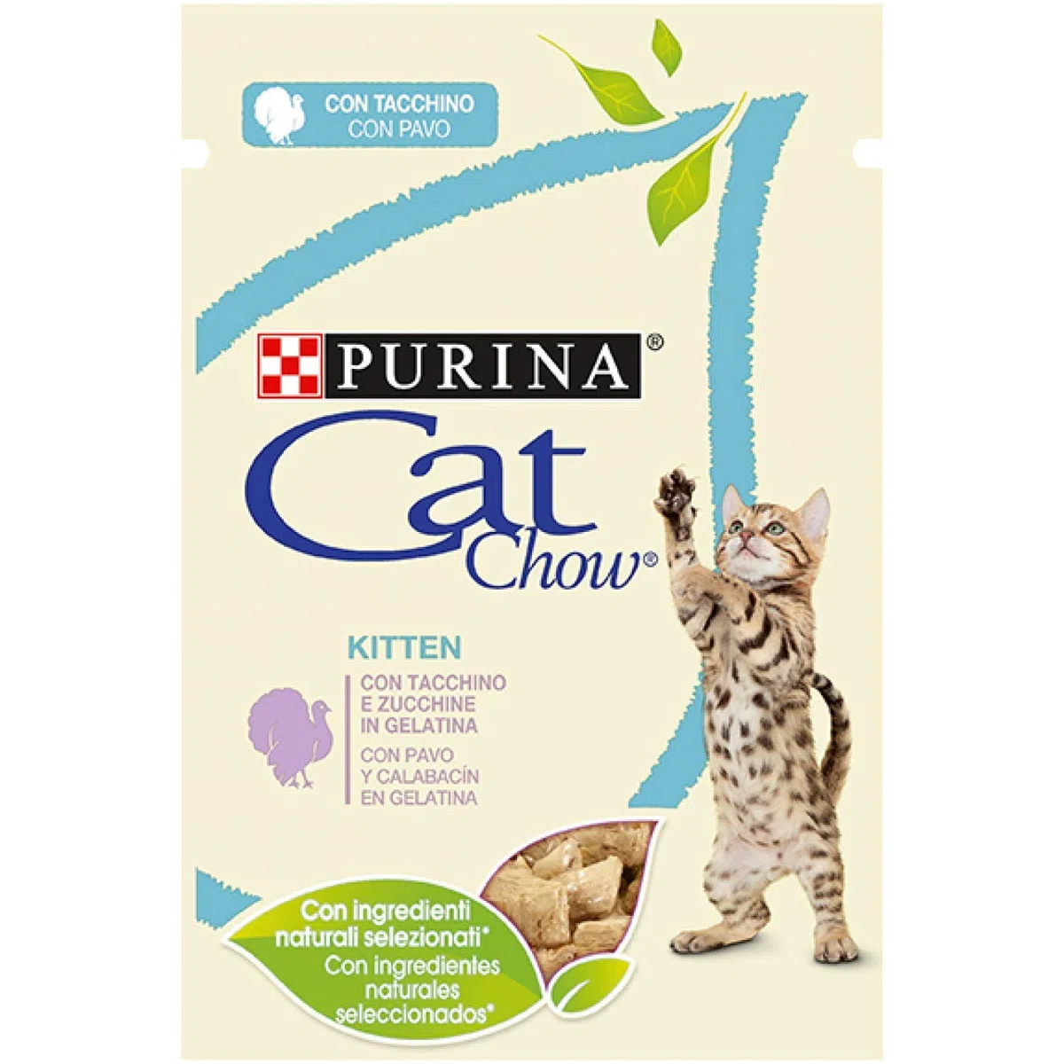 Cat Chow Purina Purina Comida para Gato Junior, Gatito con Pavo 24 x 85 g - 1 Pack