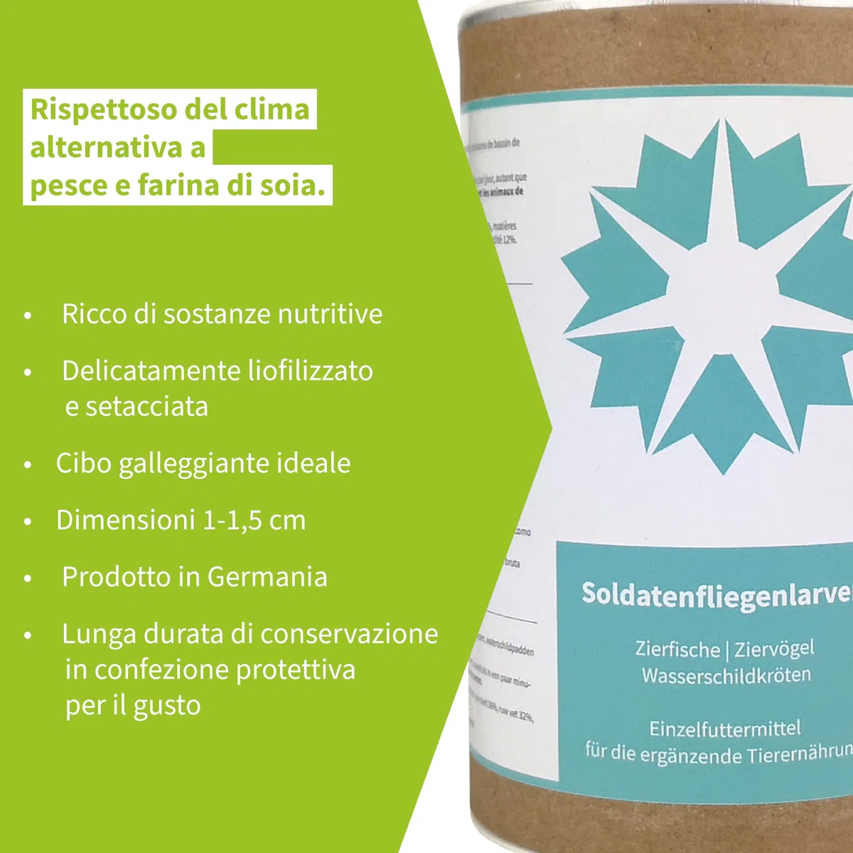 Hermetia Dried - Alimento Natural de Insectos para Peces, Aves, Reptiles, Tortugas, erizos, Pollos, Peces de Estanque (5kg)