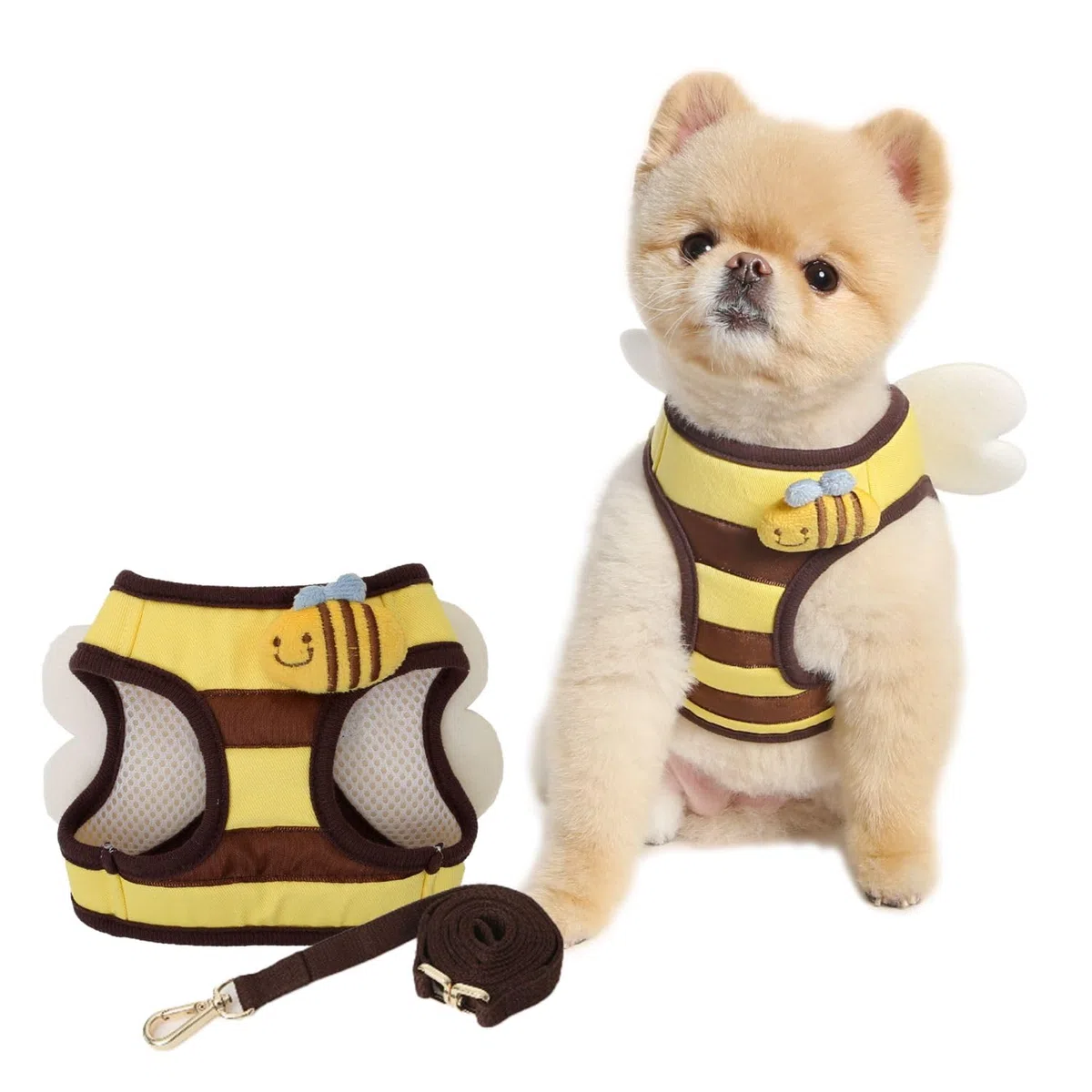 Its Dog & Kangachi - Arnés de Abeja con Correa, Arnés Honeybee, Arnes para Perros, Arnes para Vestir Moderno y Elegante, Ajuste Ergonómico, Perros Pequeños y Medianos, Made in Korea, Talla L