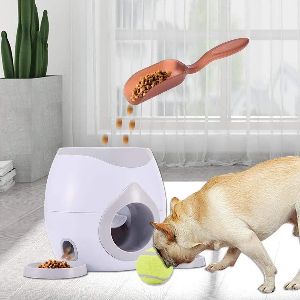 Juguete del alimentador de Pelotas para Mascotas, Juguete del Lanzador de Pelotas de Tenis para Mascotas, Alimentador automático para Mascotas Fetch Lanzador de Pelotas de Tenis Juguetes de