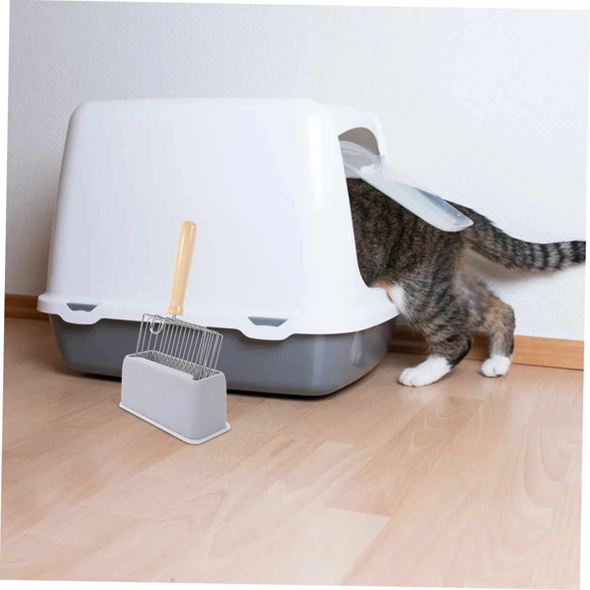 Sosoport 3 Juegos De Pala De Arena para Gatos Pala De Malla para Arena De Gatos Soporte para Pala para Gatos Pala para Arena para Gatos De Arena Soporte para Pala De Arena