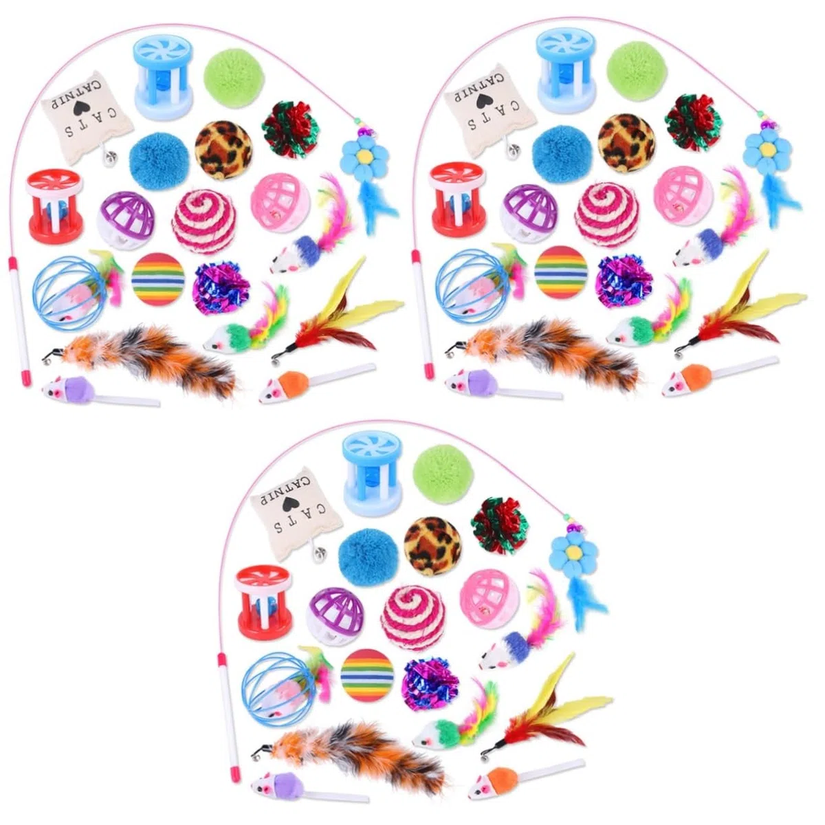 DOITOOL 60piezas Juguete Interactivo para Gatos De y Accesorios para Estimulación y Diversión para Mantener Tu Gato y Saludable