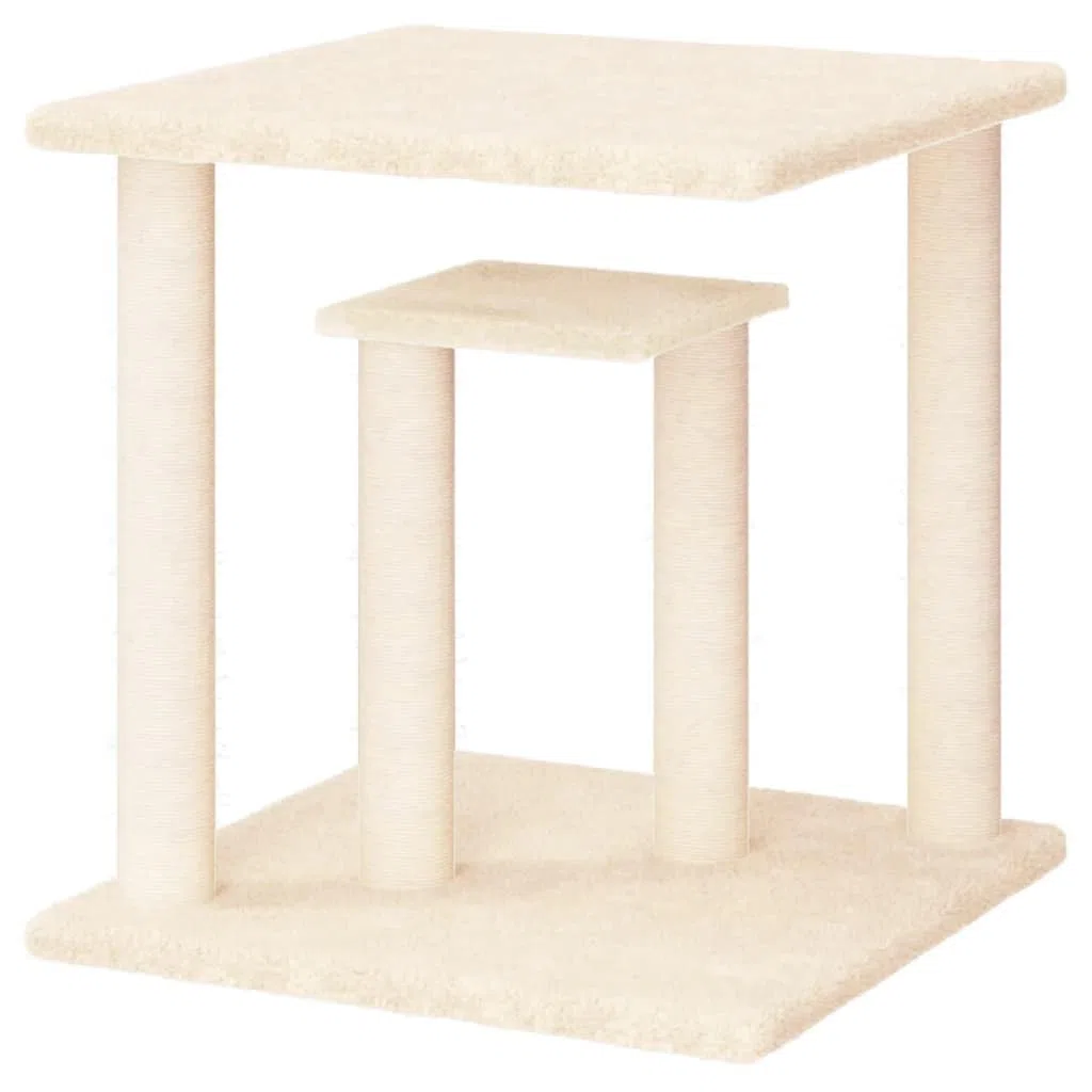 Postes rascadores para Gatos con Plataformas Crema 50 cm, ZEYUAN Rascador Gato, Arbol Rascador para Gatos, Gatos Accesorios, Torre Gatos, Arranhador para Gatos, Casa para Gatos