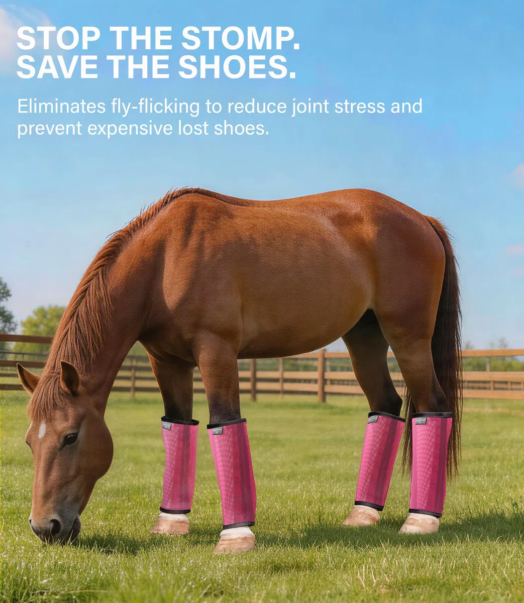 Botas de malla transpirable para caballo, vendas para piernas equinas para protección contra insectos y arañazos, cómodos protectores de patas de caballo para pasto, equitación y uso diario