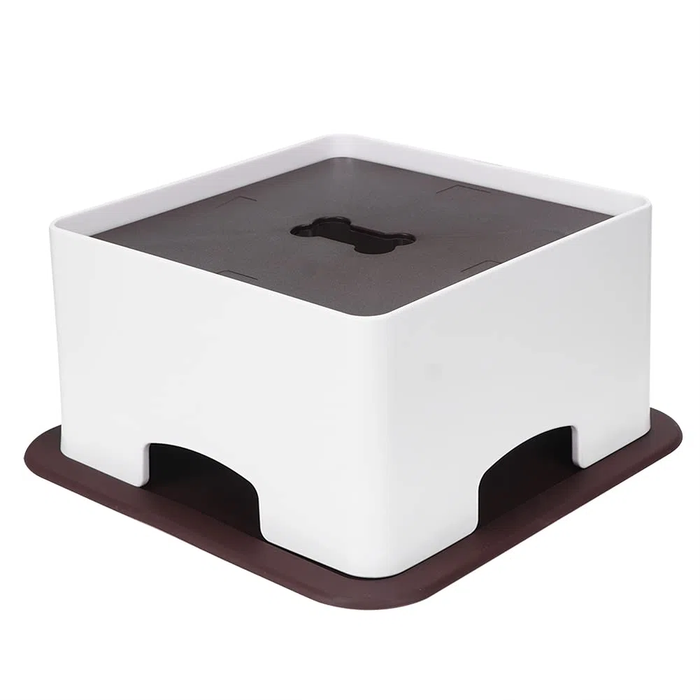 Mesa de alimentación para Mascotas, plástico Ajustable, Elevado, Soporte para Cuenco de Agua y Comida, Almohadilla Antideslizante, dispensador de alimentador, Accesorio, Hora de (Grande)