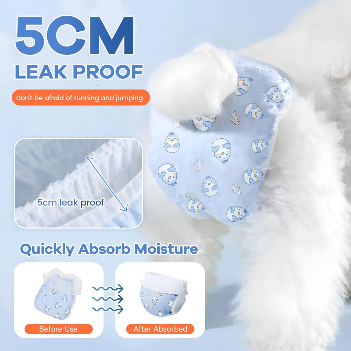 Pañales desechables para perros, pañales absorbentes y suaves para perritos, para perras, con pañales ajustables para cachorros en el período de celo, micción excitable (M 10)