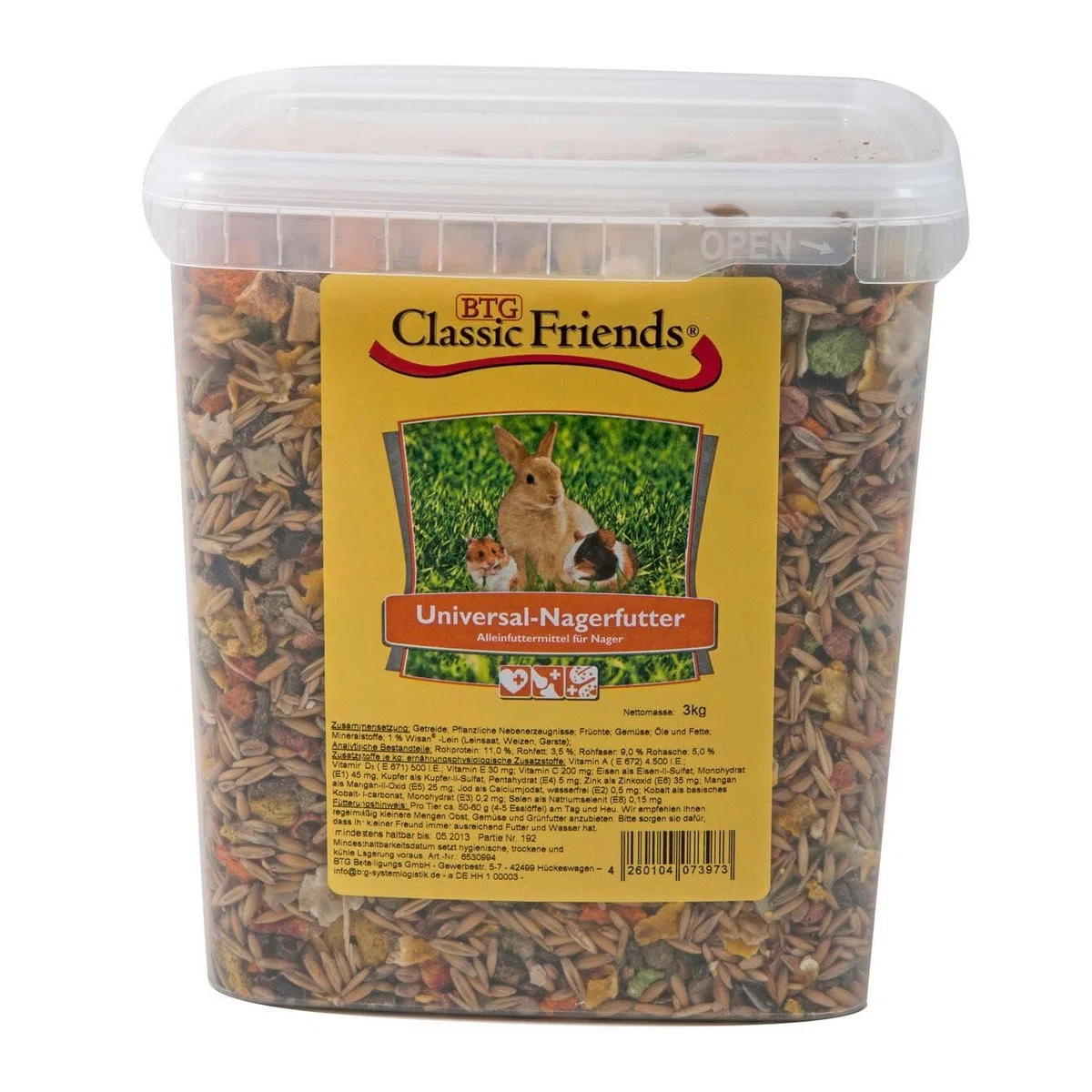 Cubo Universal para pienso de roedores, 1 Unidad (3 kg)