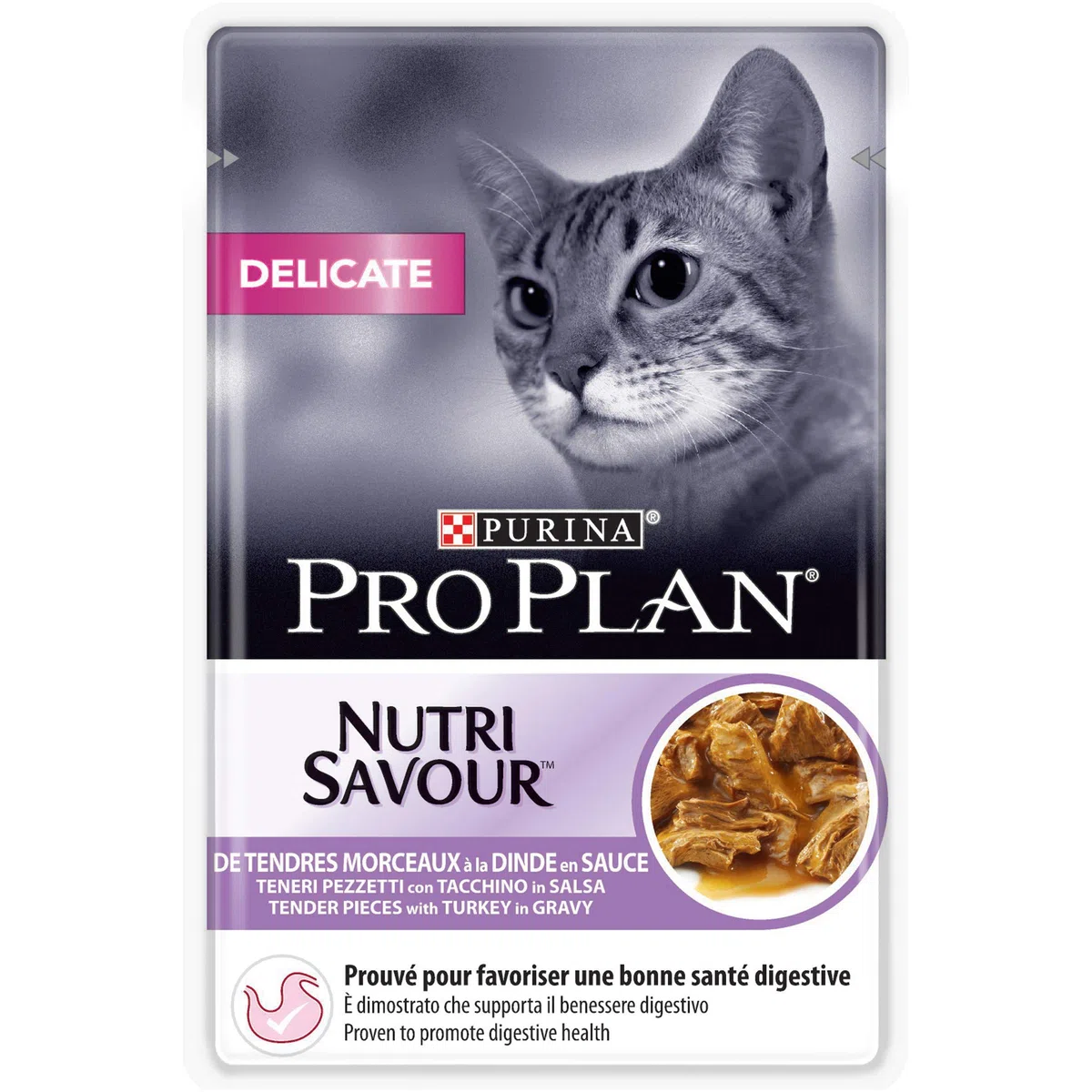 Pro Plan Comida Húmeda gato digestión Sensible trocitos salsa Pavo 26x85 g