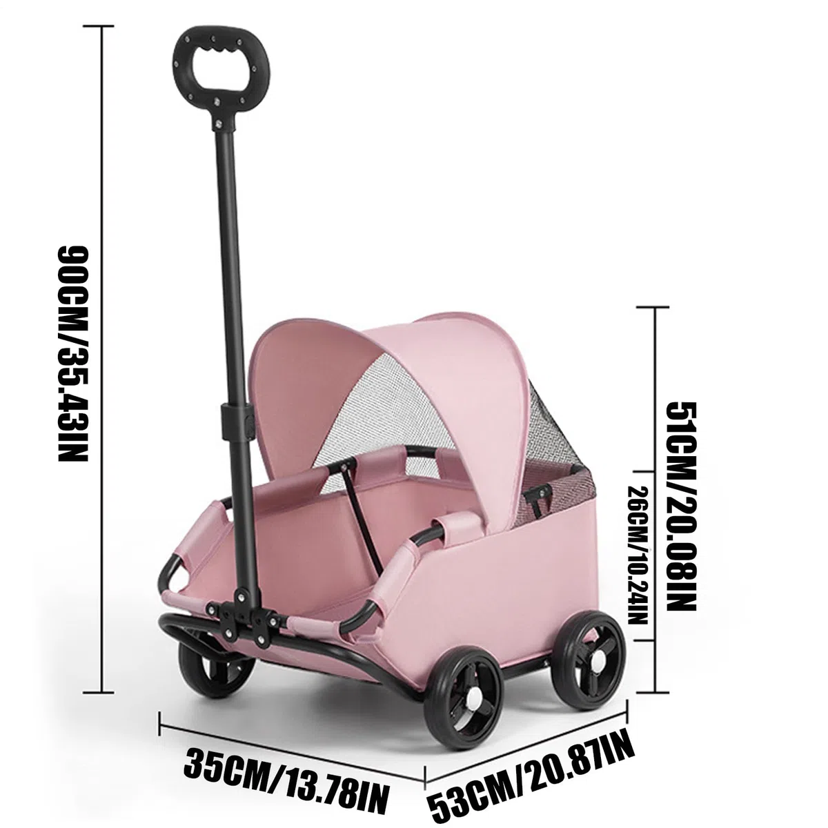 Carrito de Gatos Transportín ventilado hasta 7 kg | Carrito Plegable para Gatos Para viajes, visitas al veterinario, parques y centros comerciales