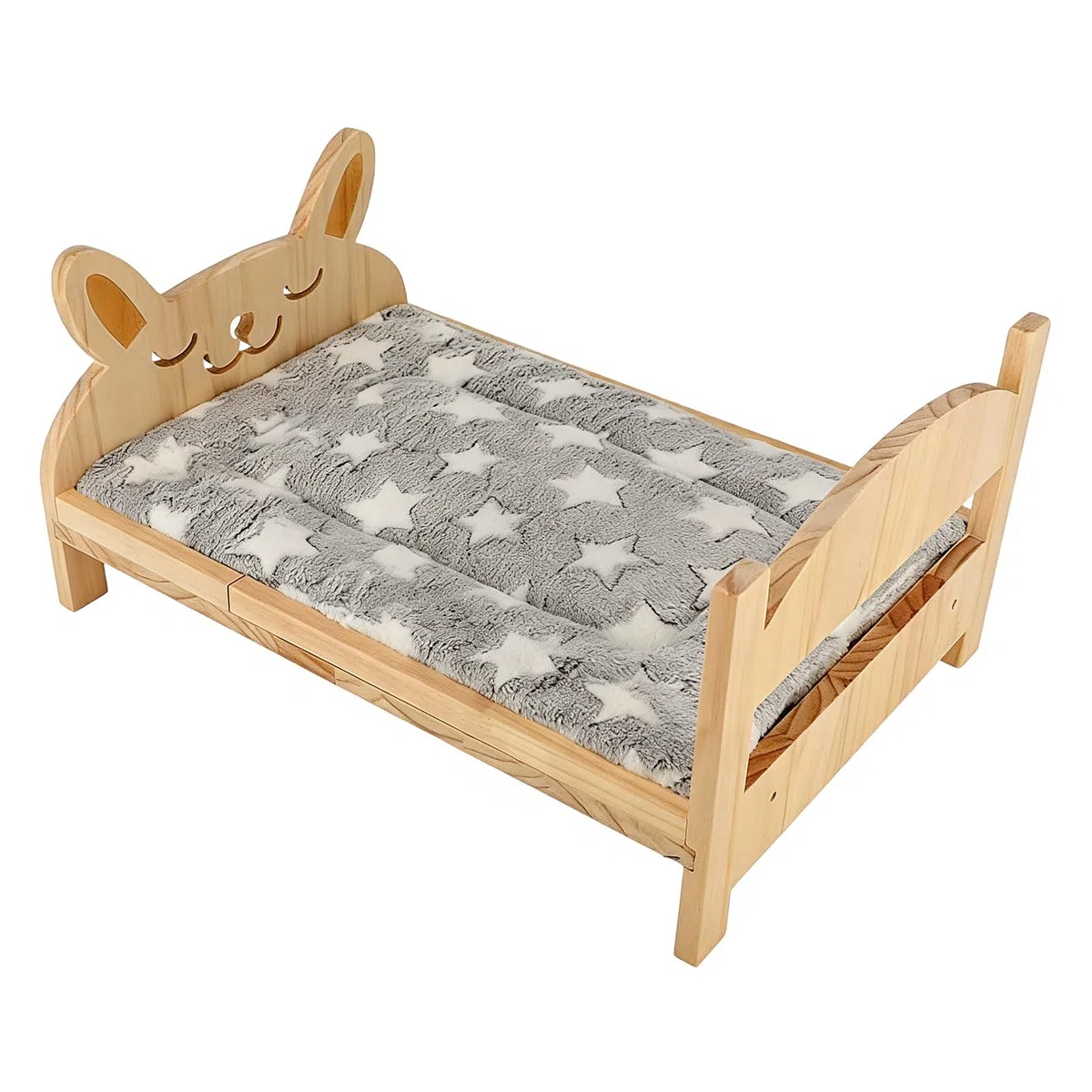 Ferret Bed, Cartoon Tiny Pet Habitat with Soft Mat, Wooden Detachable