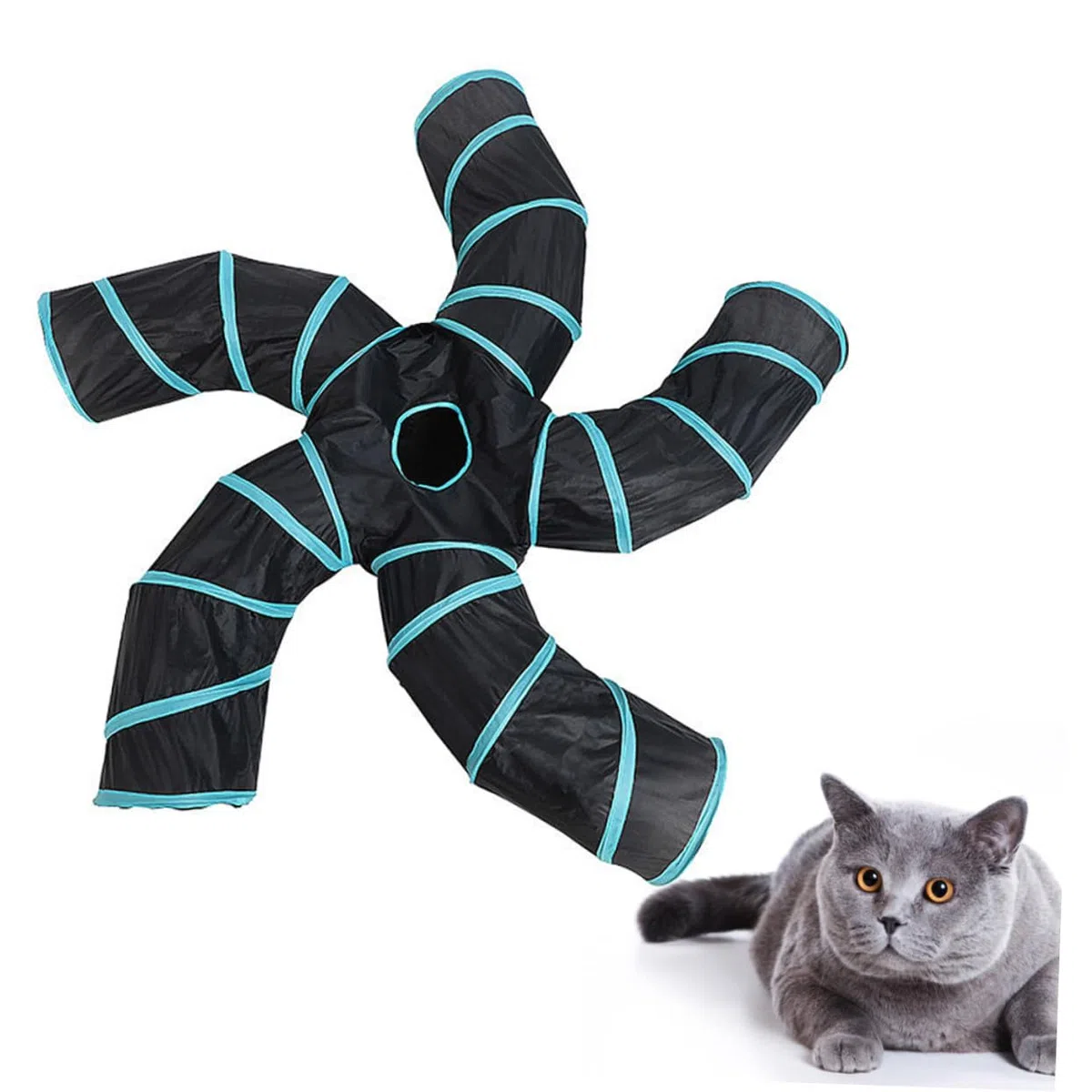 Túnel Plegable para Gatos Interactivo, Educativo, Forma S