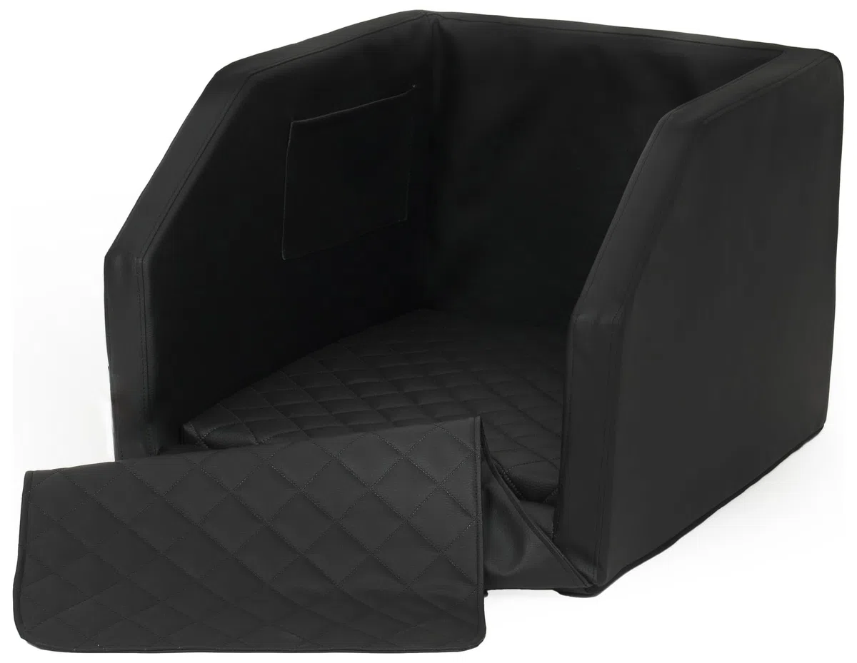 Velinda Transportín Cama para el Asiento Trasero, de Coche para Perros, colchón 55x70 cm (Color: Negro)