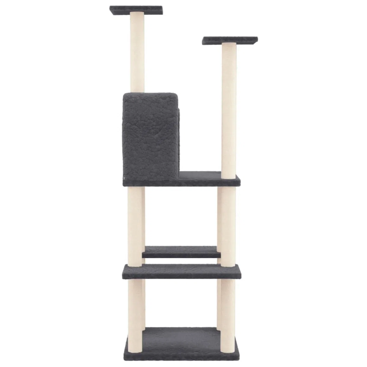 ShGaxin Rascador para Gatos con Postes de sisal, Rascador Gato, Arbol Rascador para Gatos, Gatos Accesorios, Torre Gatos, Arranhador para Gatos, Casa para Gatos, Gris Oscuro 144,5 cm