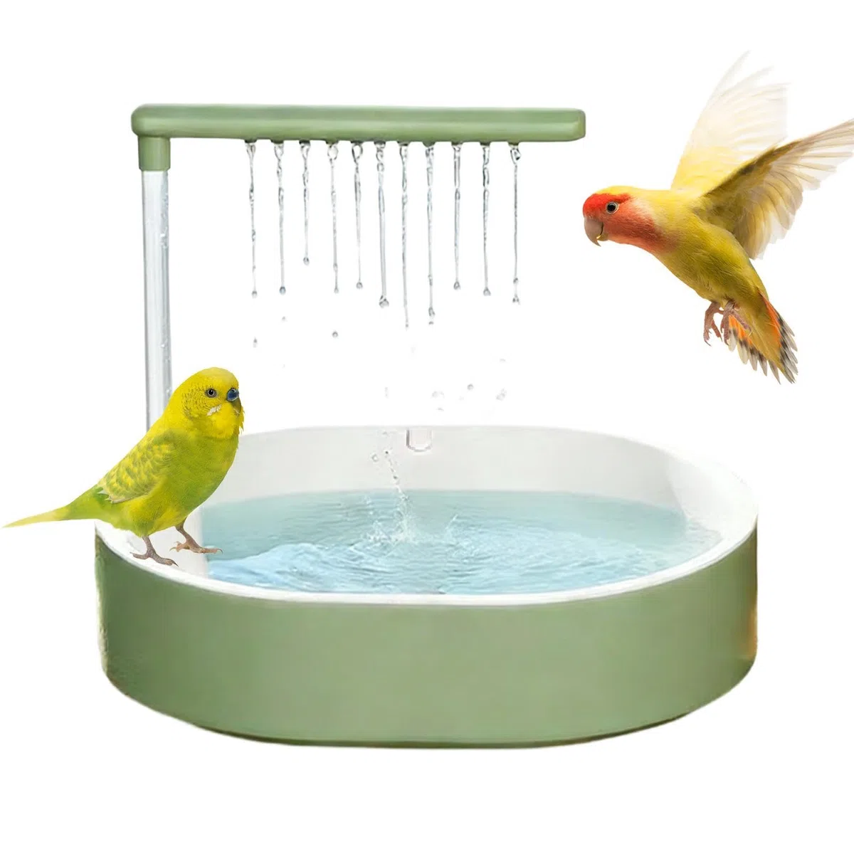 Baño para Pájaros Bañera con Base para Jaula | Tina de Baño para Cacatúa para Loros Periquitos Cotorras Ninfas Agapornis Colibrí Terraza Balcón