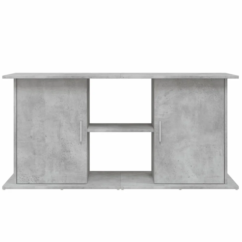 Soporte para acuario, color gris hormigón, material de madera, 121 x 41 x 58 cm, armario inferior estable con espacio de almacenamiento y cajón como estante, muebles, zócalo para peceras