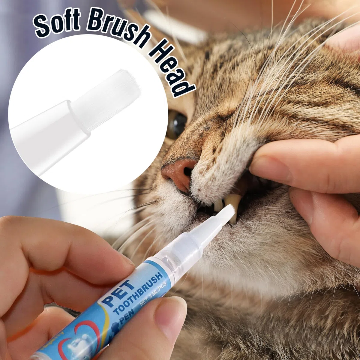 3 bolígrafos para cepillo de dientes para mascotas, bolígrafo iluminador de dientes para perros, mascotas, perros, gatos, limpieza de dientes para cuidado dental, perros, gatos, plantas