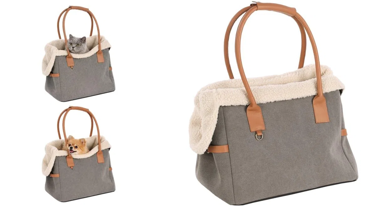 Transportín Gato – Perro – Kuzco – Bolsa en poliéster Lavable con Base Desmontable y pies Protectores