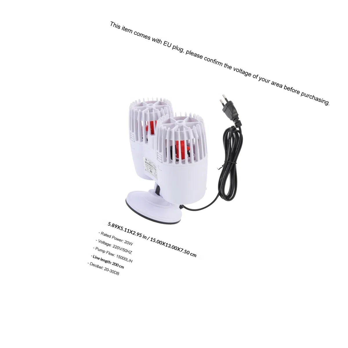 Generador de Olas para Acuario, Bomba Silenciosa de 20w y 15000l/h