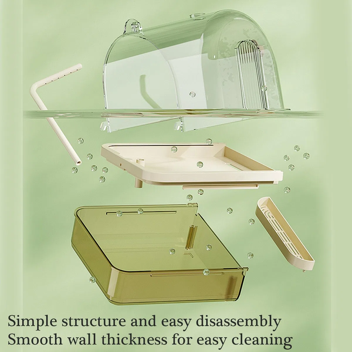 Smarted-Baño para Pájaros con Circulación De Agua Ahorro Espacio Práctico Baño Colgante Jaula Accesorio La Salud Las Aves