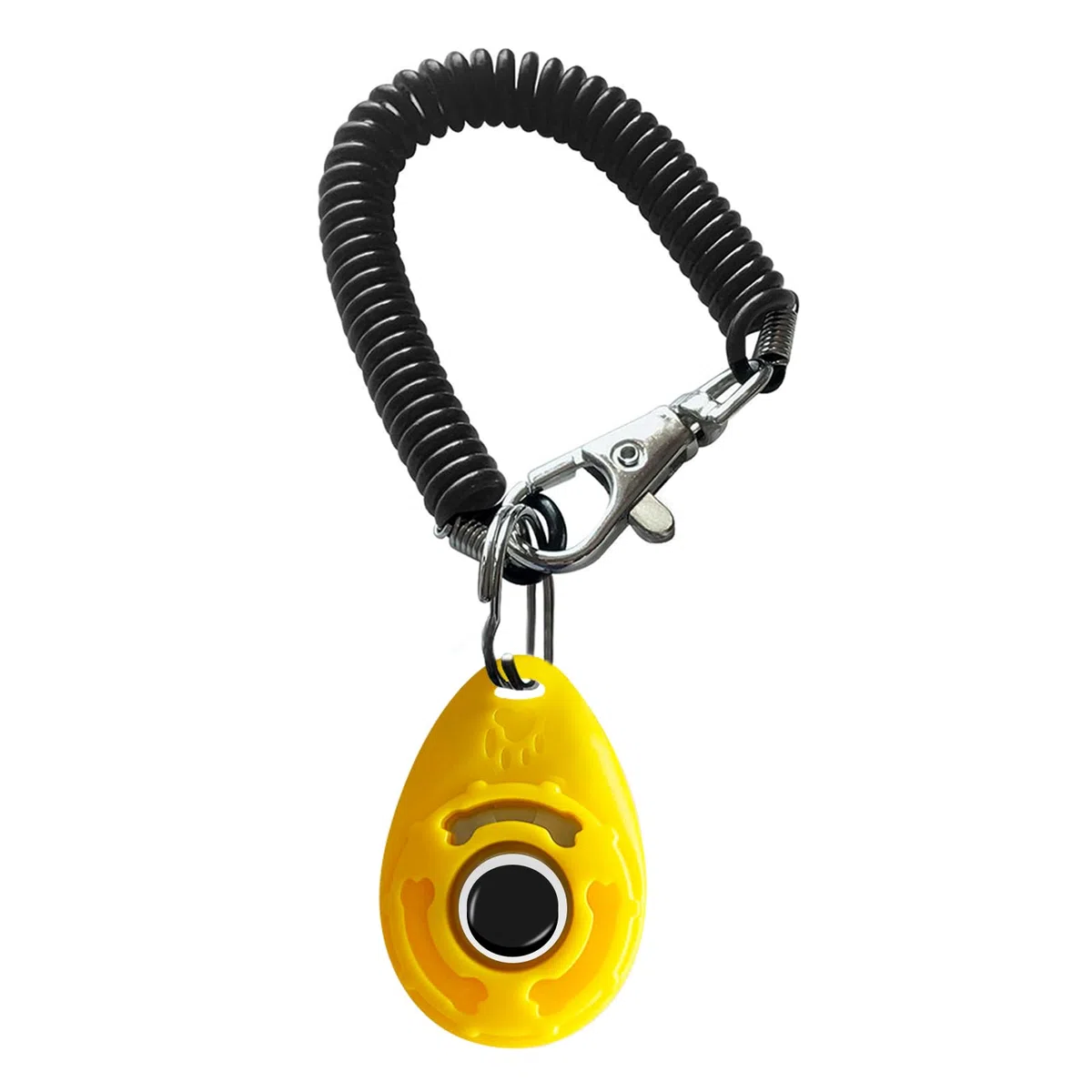 BONSO Clicker de entrenamiento para perros con correa de muñeca ajustable, refuerzo positivo para entrenamiento de mascotas, para perros, gatos y cachorros (amarillo)