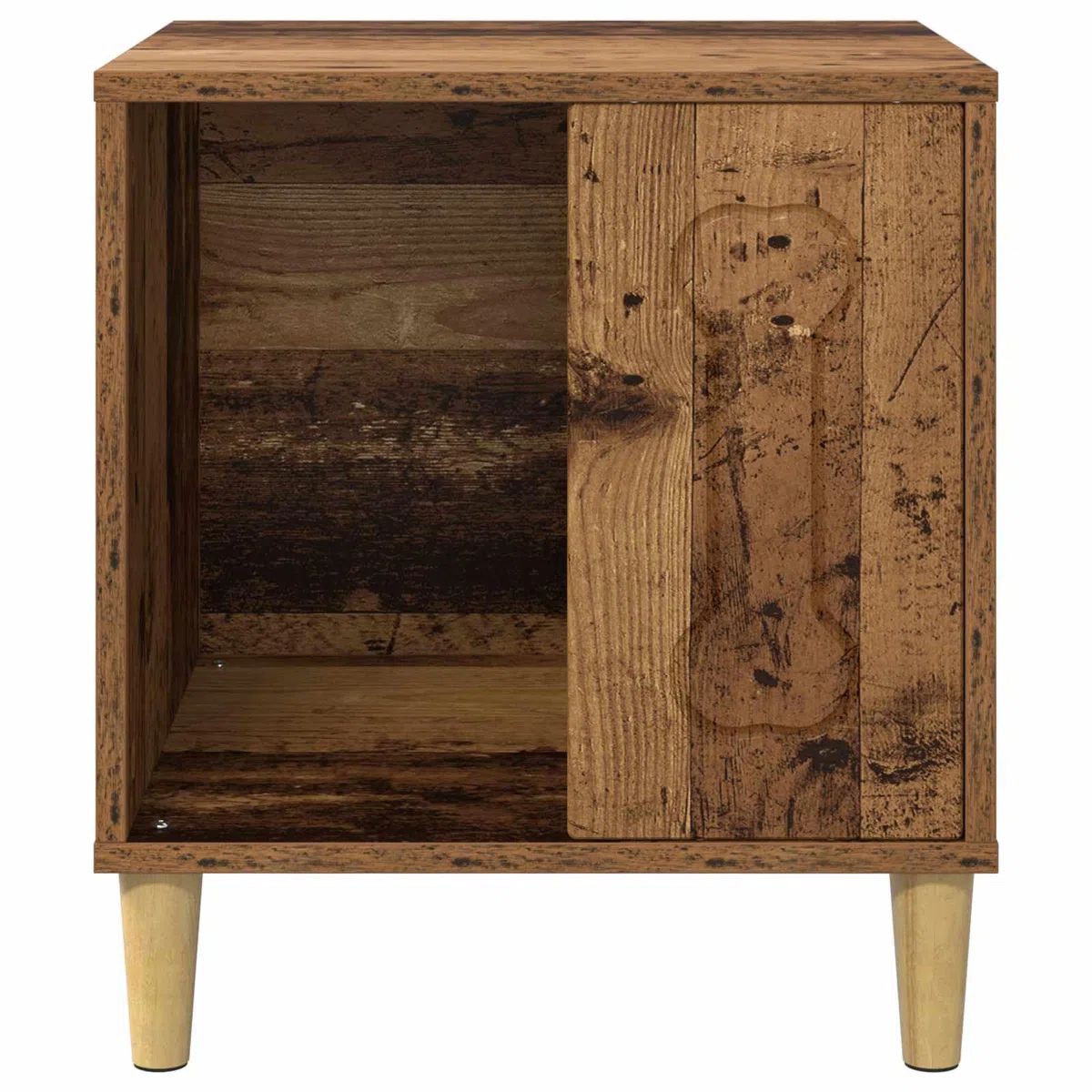 Caseta para perros de madera, 44 x 42 x 49 cm, moderna cueva para perros, para interiores, refugio estable para mascotas, compacta y fácil de limpiar
