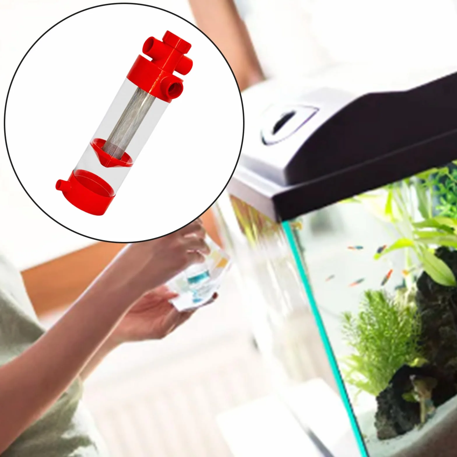 Herramienta de limpieza de acuarios, de acero inoxidable, colector de caca de pescado para tanques de arrecife de agua salada, cría, estanques, terrarios y hábitats, herramienta separadora de