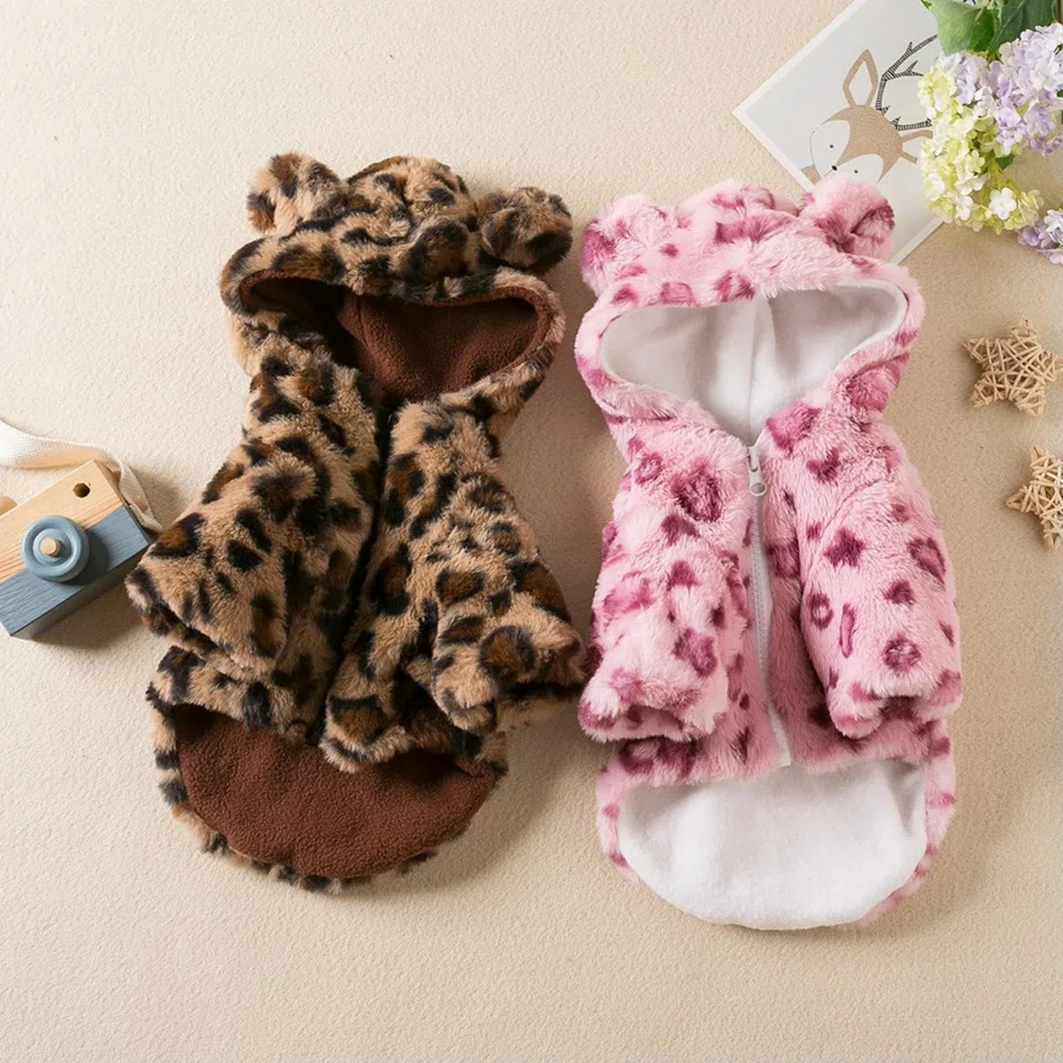 Ropa Perro pequeño Sudaderas con Capucha para Perros Calientes En Invierno Ropa para Perros De Compañía Leopardo Chaqueta para Perros De Compañía para Perros De Compañía-a -XL