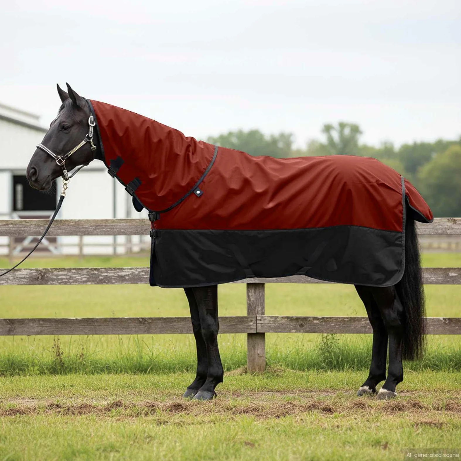 Genérico Manta para Caballo Verde Oscuro y Negro 115 cm Poliéster,Deportes,Actividades al Aire Libre,Equitación,Cuidado de Caballos,Mantas y para Caballos,Rojo,42013131