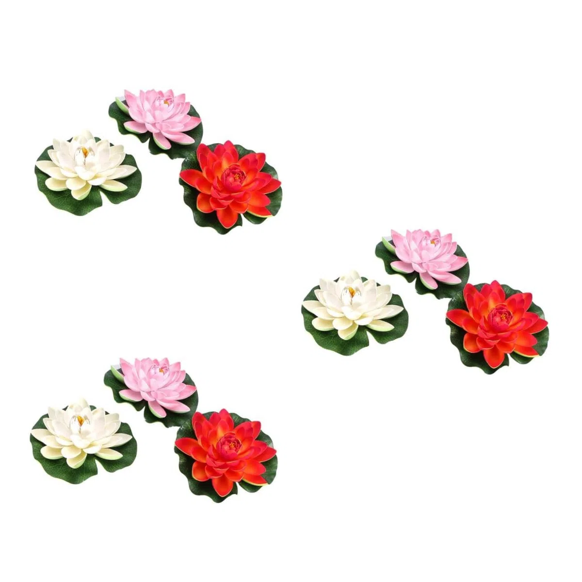 PRETYZOOM 3 Juegos Loto De PU Planta Artificial Piscina Flores Flotantes Decoración del Tanque De Peces Betta Betta Decoraciones para El Tanque Decoración del Acuario De 3 Piezas * 3