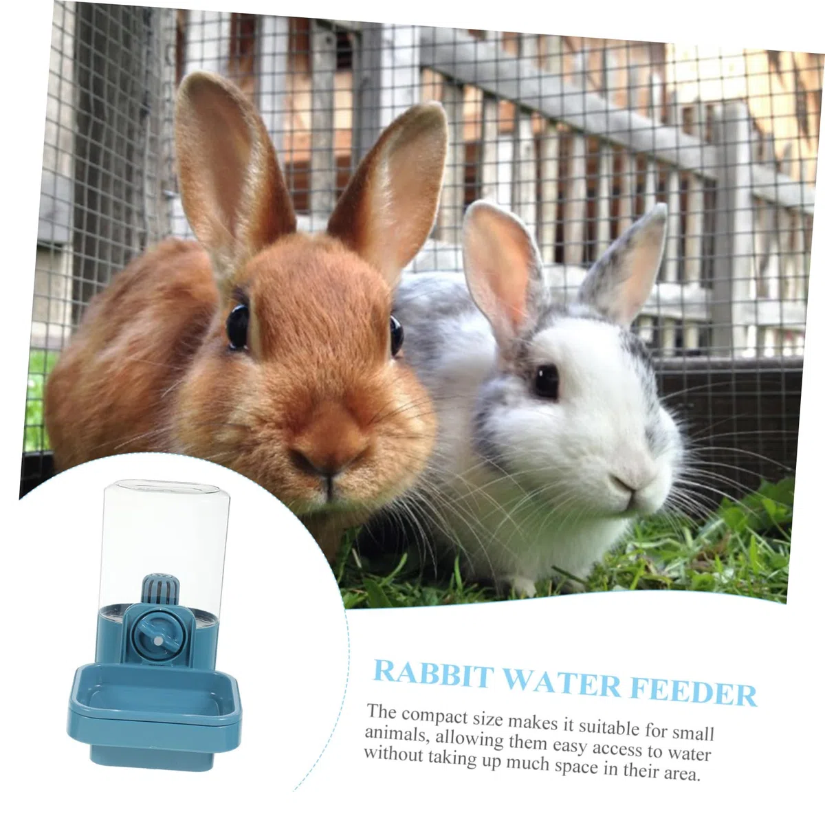 Bebedero Colgante para Conejos 750ml de Plástico para Mascotas