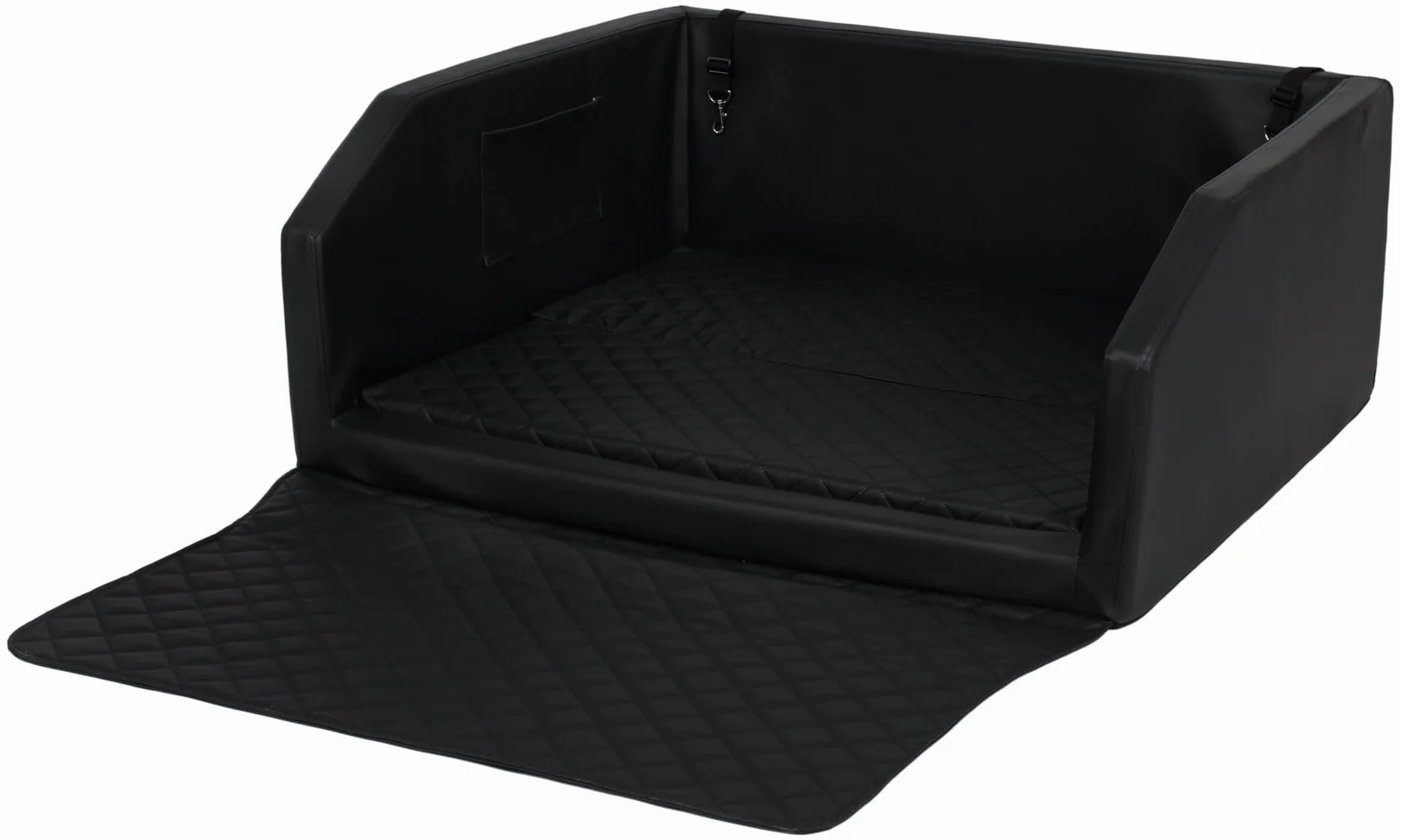 Velinda Transportín Cama de Coche para Perros Maletero colchón 100x70 cm (Color: Negro)
