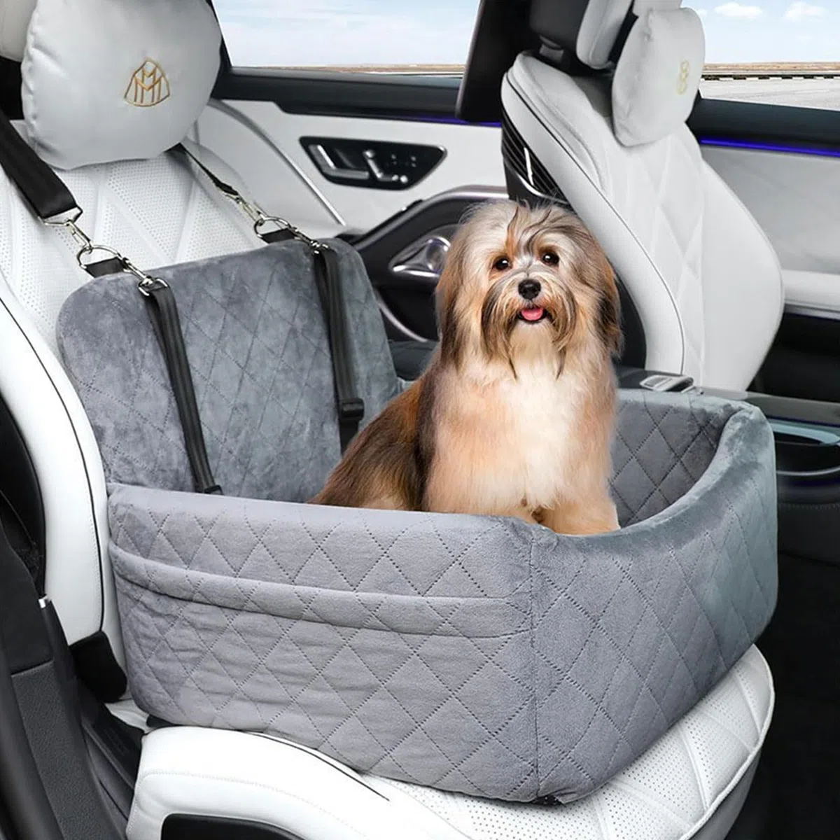 Perro extremadamente suave con amortiguación de espuma de memoria para liberación rápida, resaltado de seguridad, cinturones modificables en automóviles, perro extremadamente suave con amortiguación