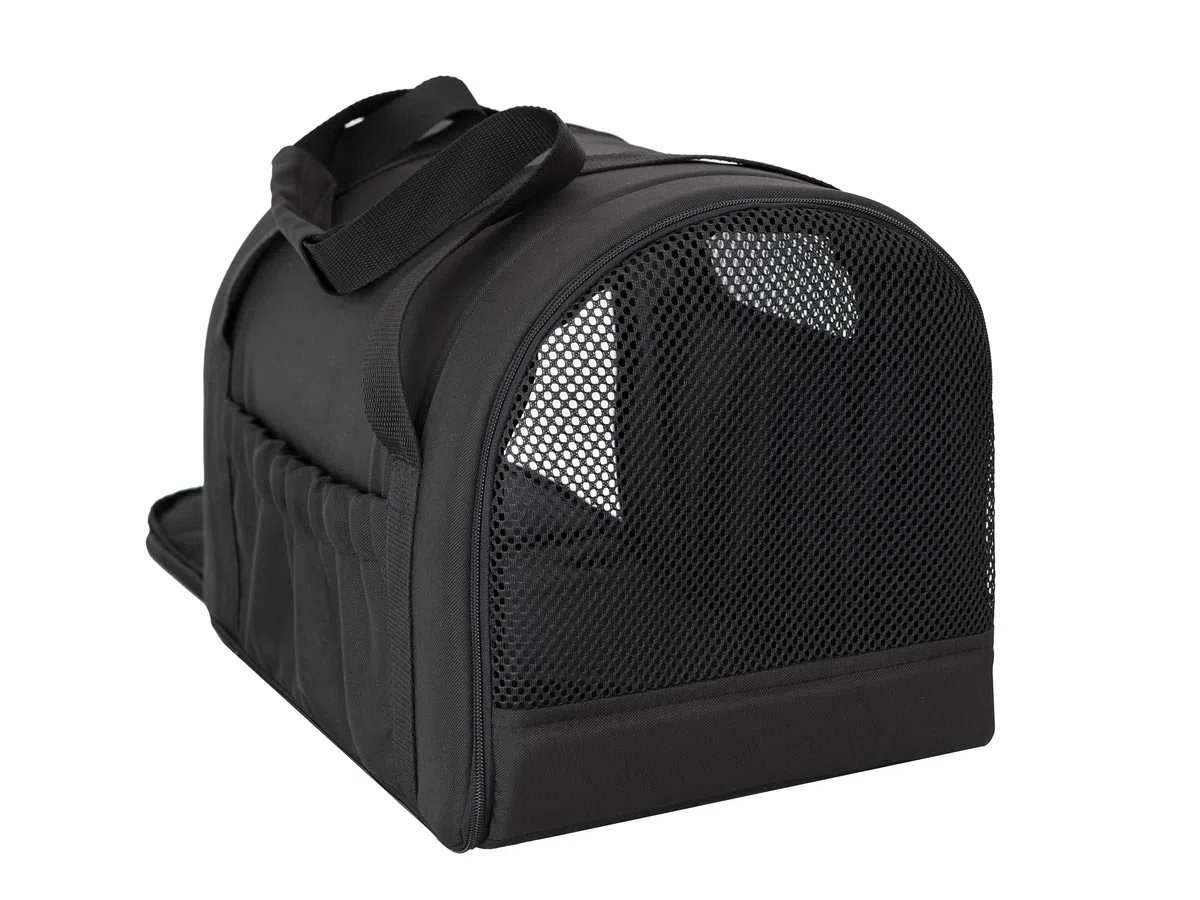 Bolsa de transporte para gatos, bolsa de transporte para mascotas, plegable, bolsa de transporte para perros o gatos, color negro, tamaño 1: 27 x 39 x 28 cm