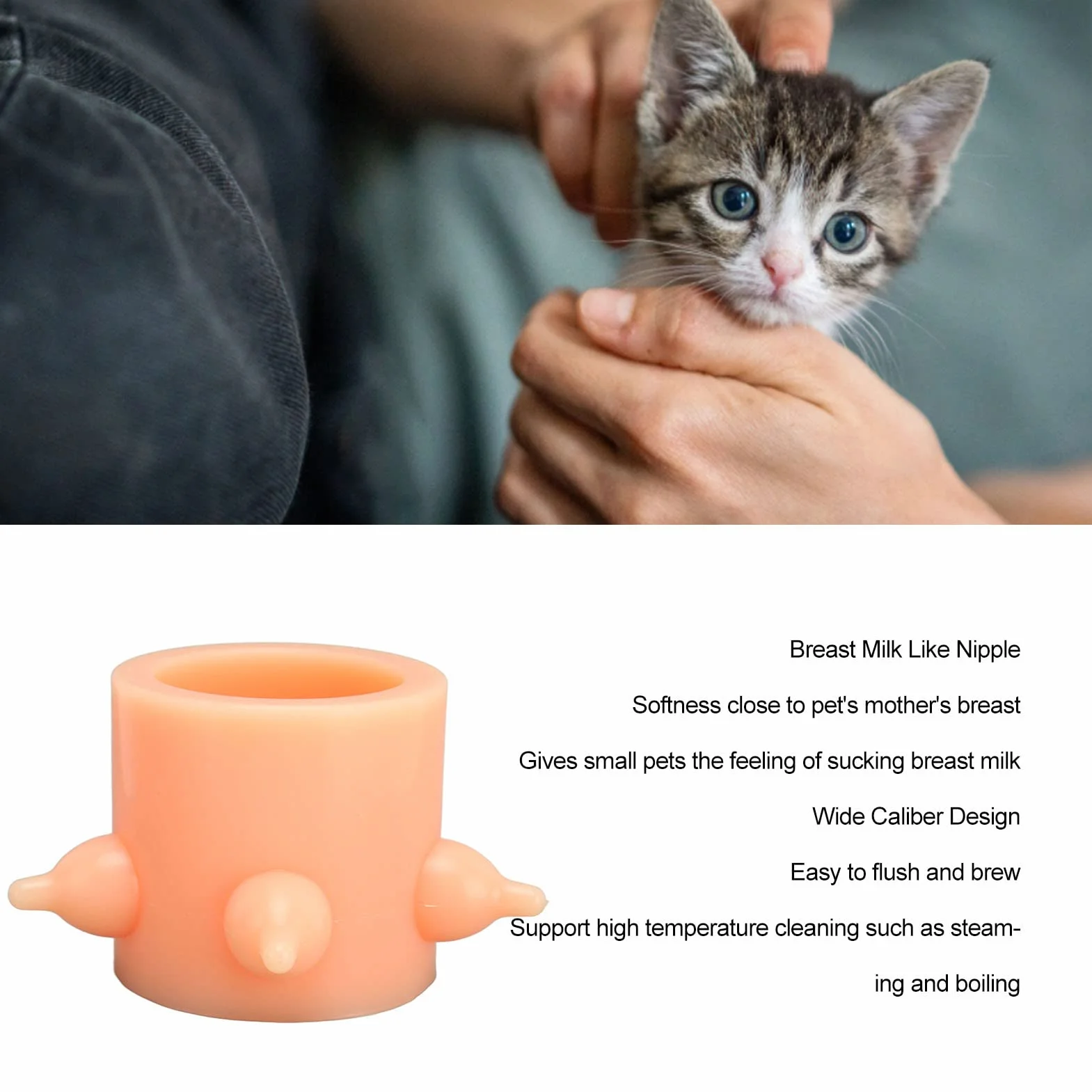 Alimentador de Leche para Cachorros y Gatitos, Simulación de Silicona, Pezón Múltiple, Tazón de Lactancia para Mascotas Pequeñas