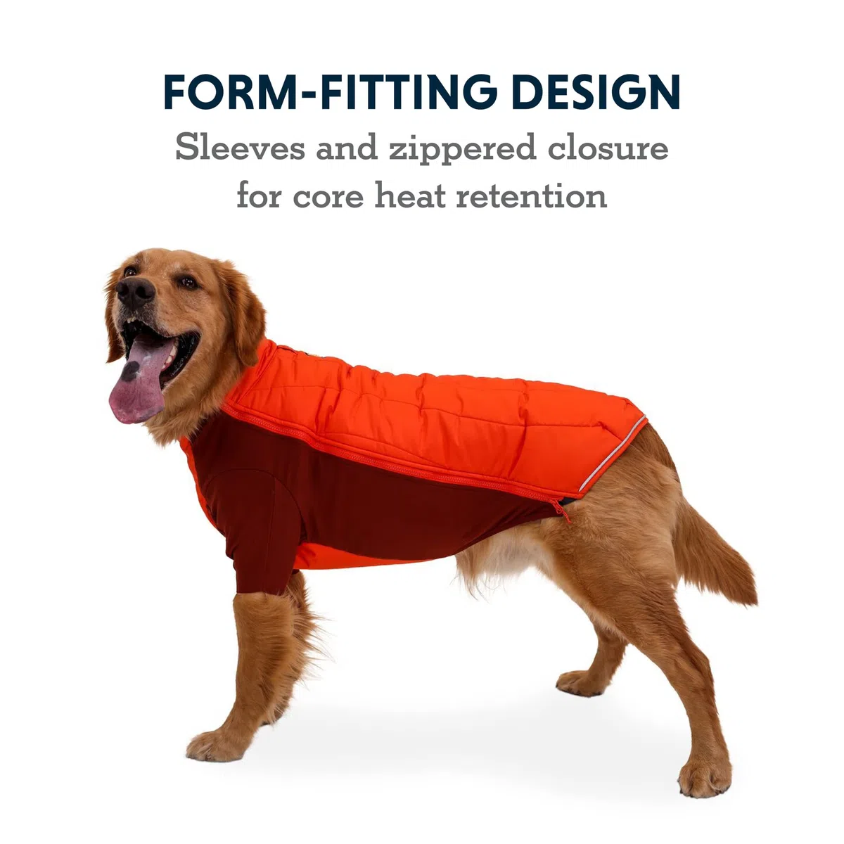 RUFFWEAR Abrigo para Perro con Aislamiento Polar, Chaqueta para Perro con Forro Polar Resistente a la Intemperie y al Agua, Traje de Nieve para Perros, Persimmon Orange – Small