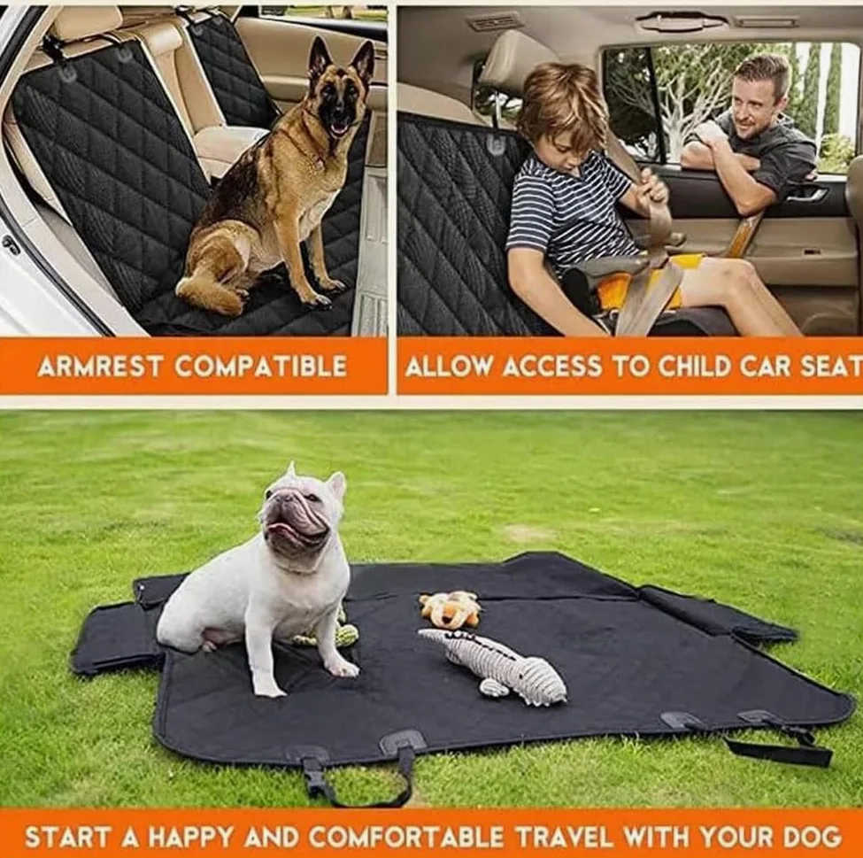 Funda para Asiento De Coche Perros para Skoda Karoq SUV, Prueba De ArañAzos E Impermeable Funda para Asiento Trasero De Coche para Perros
