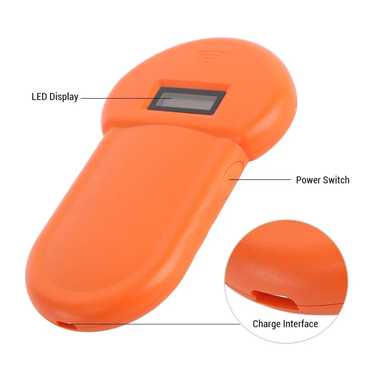 VGEBY Lector de Tag para Animales, Escáner de Microchip Recargable por USB