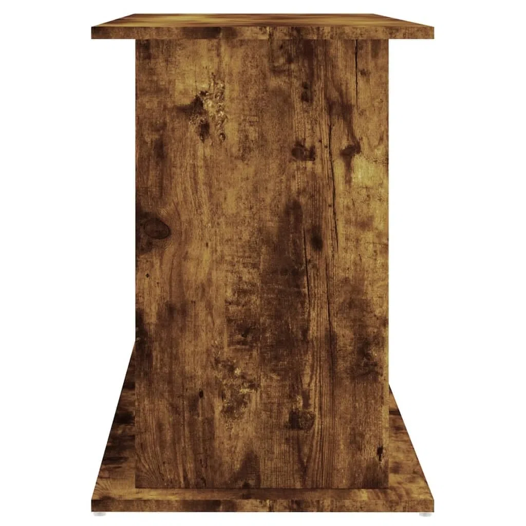 Soporte para acuario, armario bajo de madera en roble ahumado, 101 x 41 x 58 cm, estantería con 6 compartimentos y puertas, armario estable para acuario, terrario y almacenamiento
