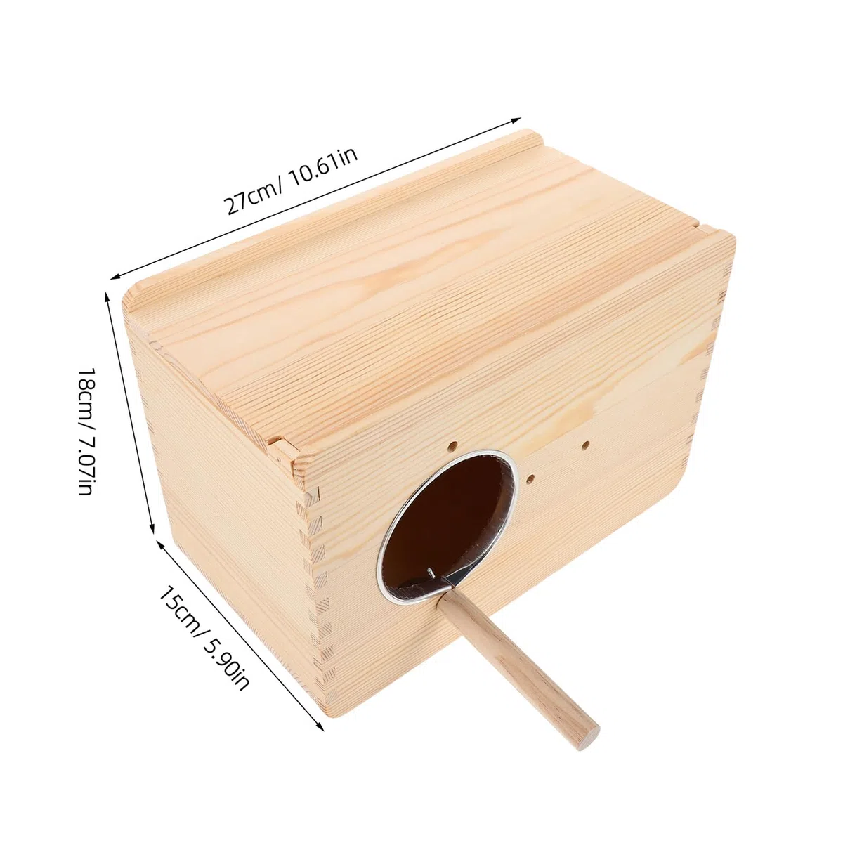 SHINEOFI Caja de Cría de Loros Nido Colgante Madera Maciza para Jardín Patio Nido de Cría para Periquitos y Cacatúas