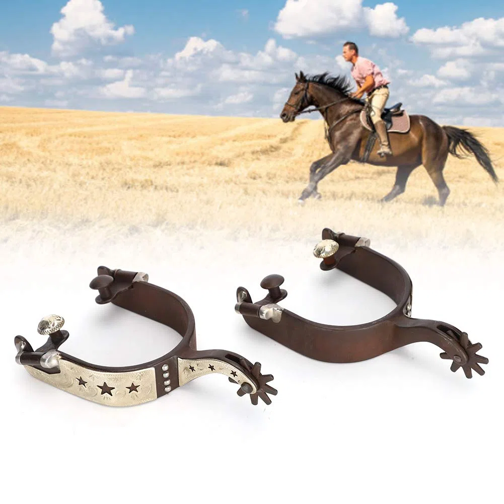 Bediffer Espuelas de Caballo Negras de Acero con bajo Contenido de Carbono,