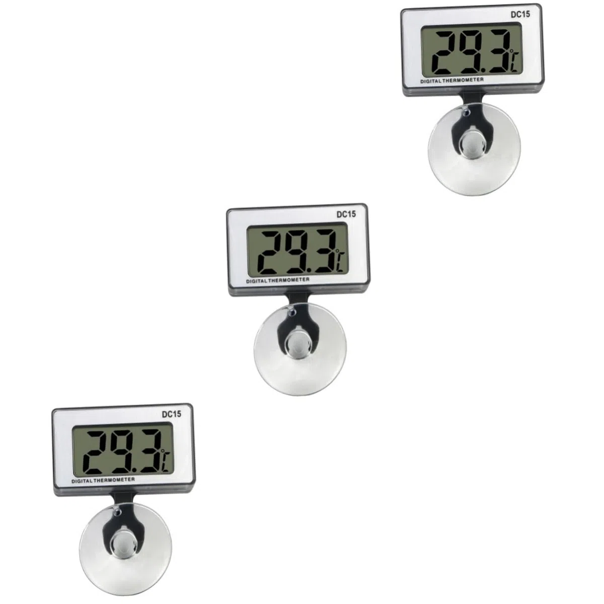 BESPORTBLE 3piezas Digital Lcd Mini Para Acuarios Ventosa Medidor De Temperatura Para Peceras y Tanques De Agua Fácil Instalación y Lectura Clara
