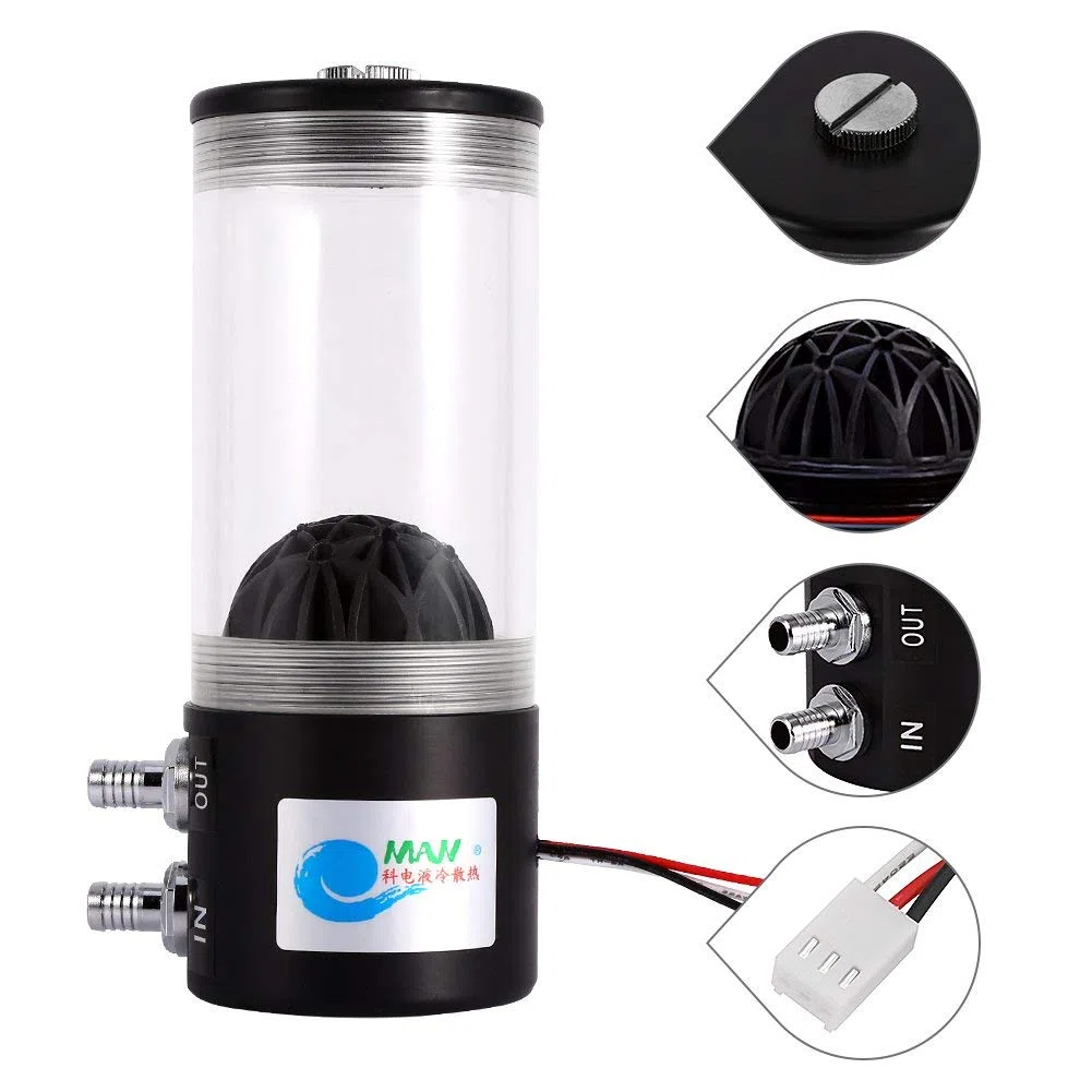 Bomba de agua de acuario, refrigeración, CO2, intercambiador de calor, 500 L/H, 10 W, DC12 V, de Yosoo
