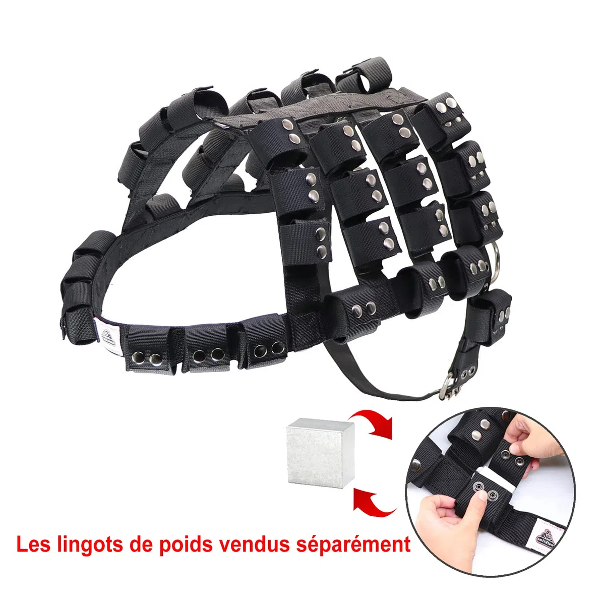 Arnés Antitirones para Perro Pequeño, Mediano y Grande - Chaleco Protector Militar con Bolsillos y Peso - Arnés Multifuncional