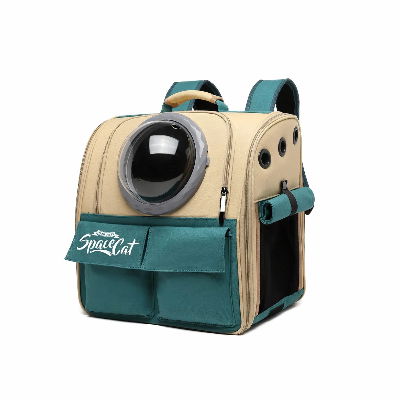 Galatée Mochila para Gatos, Mochila para Mascotas Mochila De Burbujas para Llevar Gatos, Mochila para Mascotas con Cápsula Espacial Ventilada, Mochila De Viaje para Perros Pequeños(Caqui)