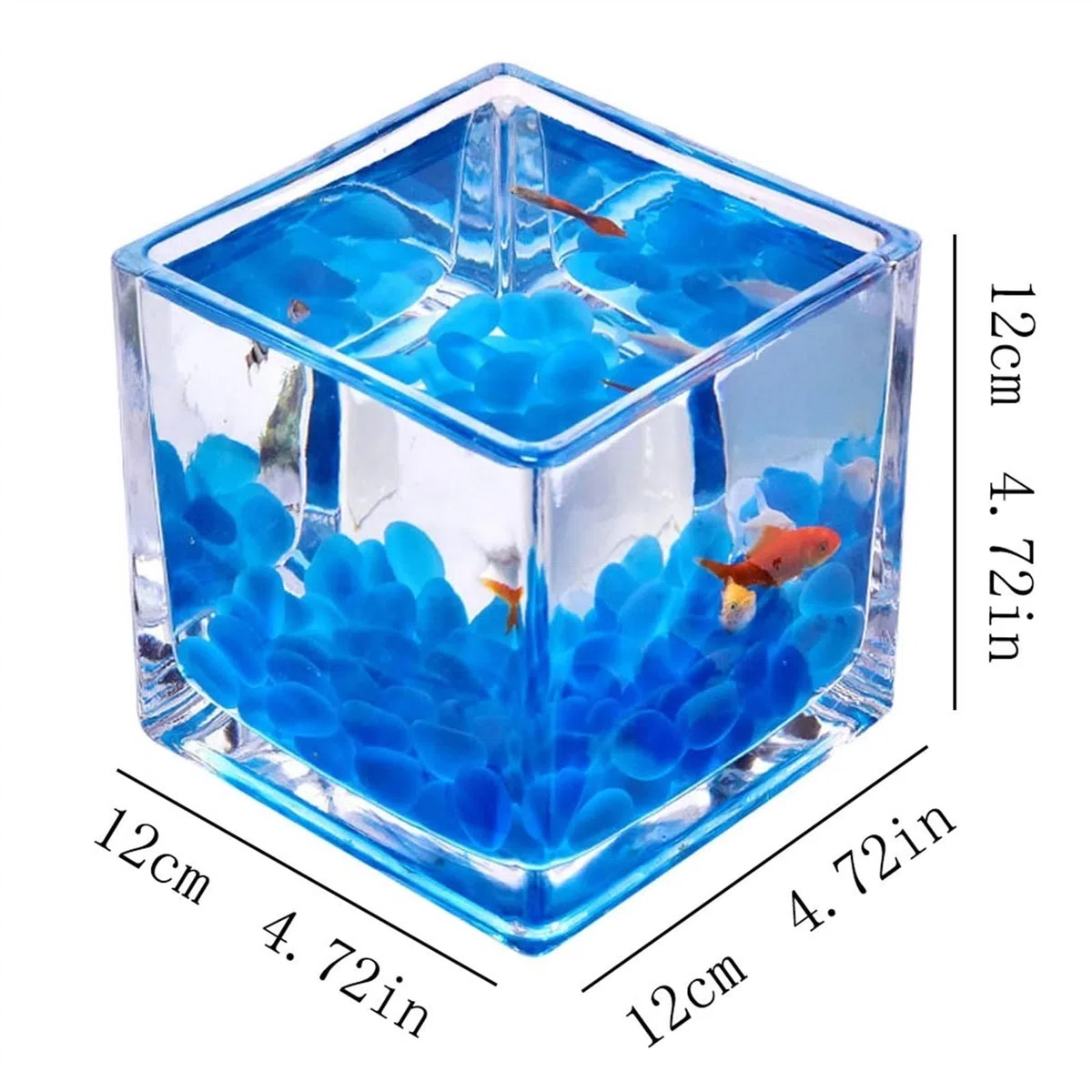 Pecera Tanque for acuarios, Tanque de Peces Cuadrado de Vidrio, Mesa Gruesa, Tanque de Peces de Lucha Transparente, pequeño Tanque de Acuario ecológico Acuario(Medio)