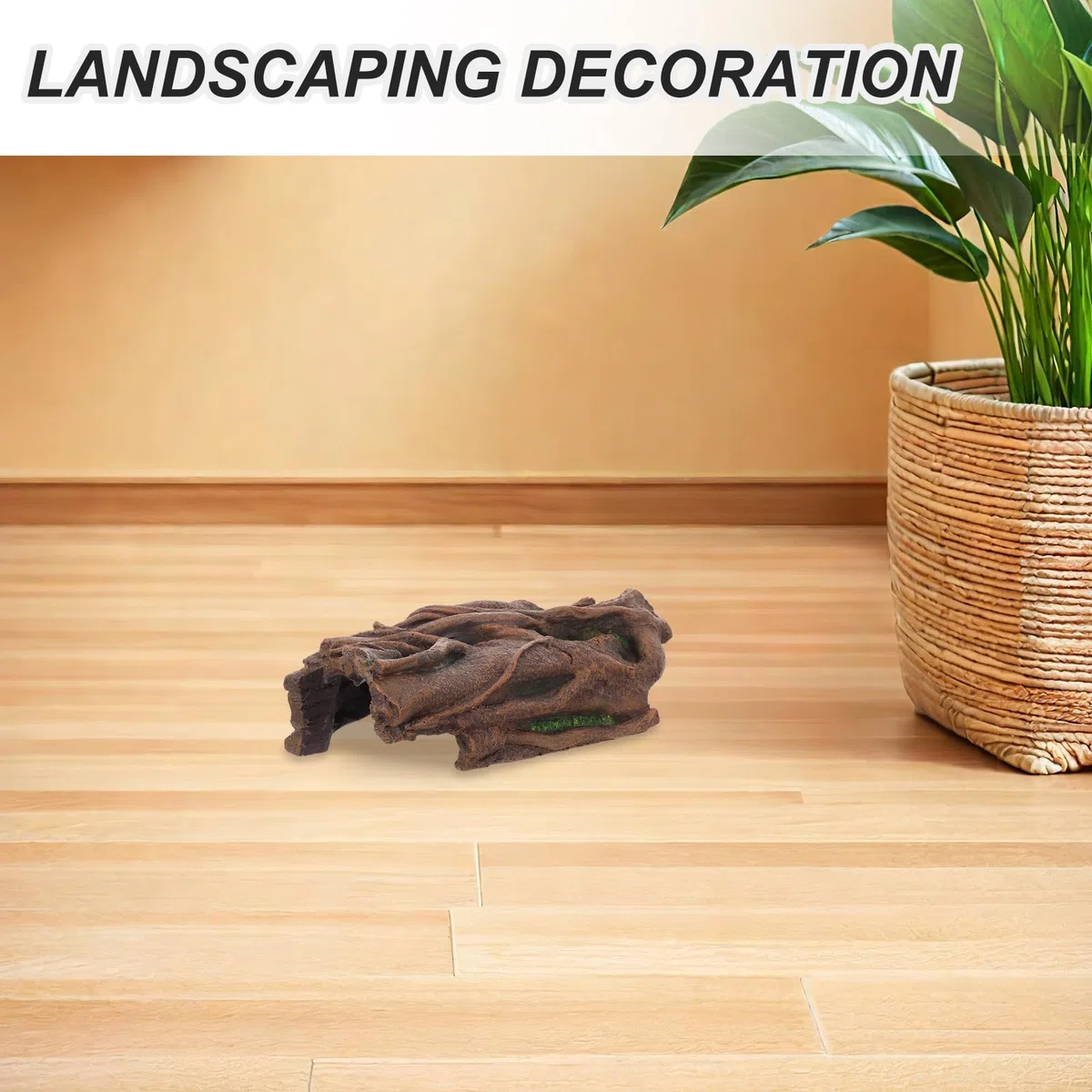 Escondite de Raíz de Árbol Simulado para Reptiles con Diseño Hueco para Acuario y Terrario Decorativo y Refugio Natural