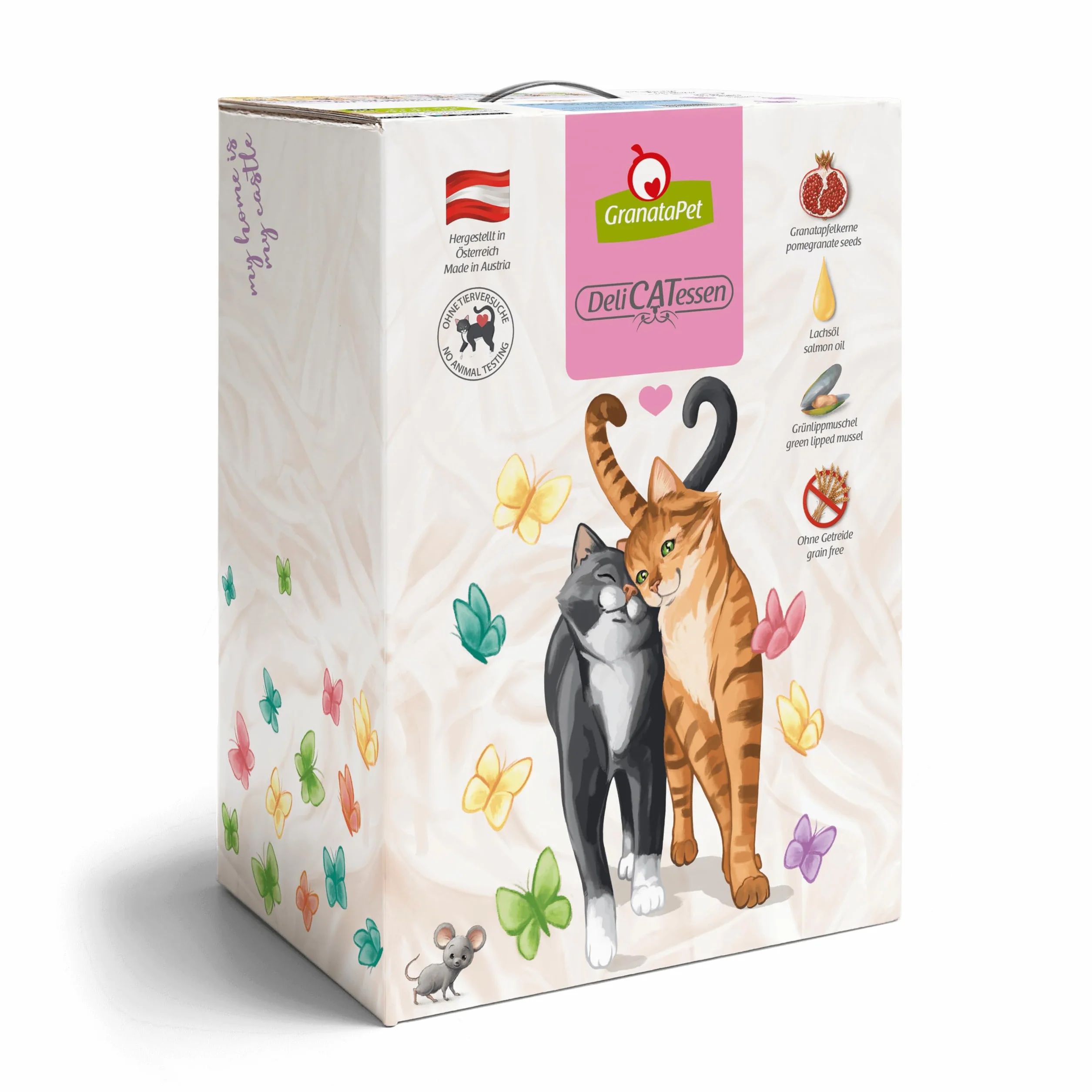 GranataPet Delicatessen Wild & Huhn Adult, alimento seco para Gatos, Sabroso alimento para Gatos, alimento Completo sin Cereales y sin azúcares, 9 kg | Pienso completo, sin cereales, sin azúcar, taurina, aceite de salmón y mejillón de labios verdes, fabri