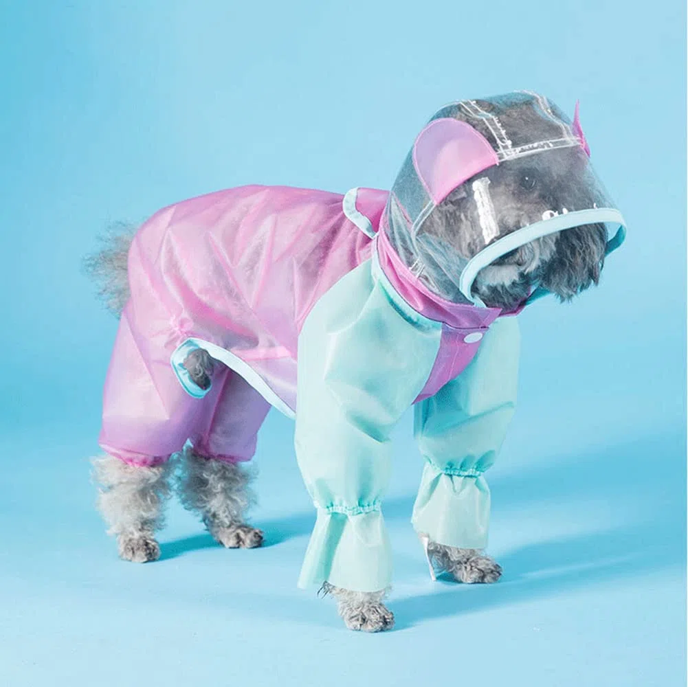 Impermeable para Perros, Impermeable for Perros de Cuatro Patas, Ideal for Cachorros pequeños, Ropa Impermeable for Todas Las Estaciones(Pink,XS)