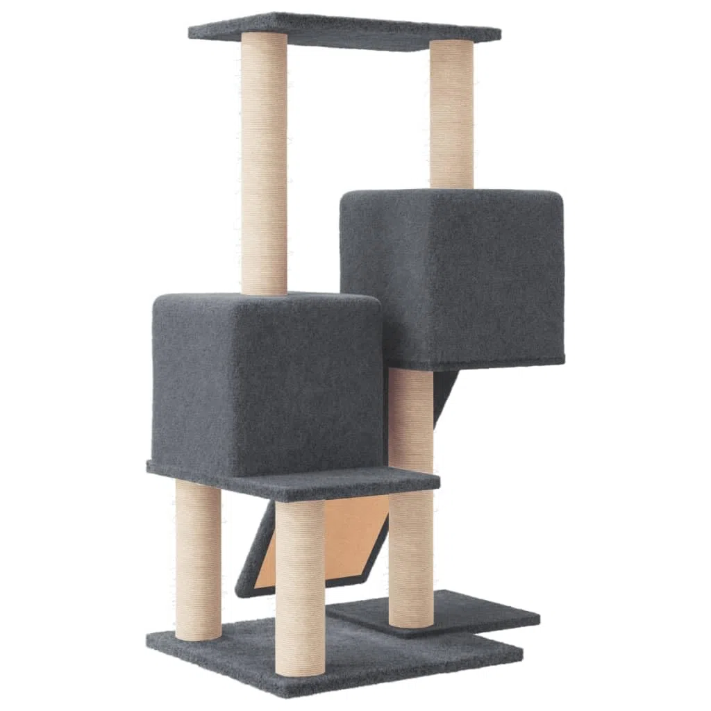 ShGaxin Rascador para Gatos con Postes de sisal Gris Oscuro 82 cm, Rascador Gato, Arbol Rascador para Gatos, Gatos Accesorios, Torre Gatos, Arranhador para Gatos, Casa para Gatos